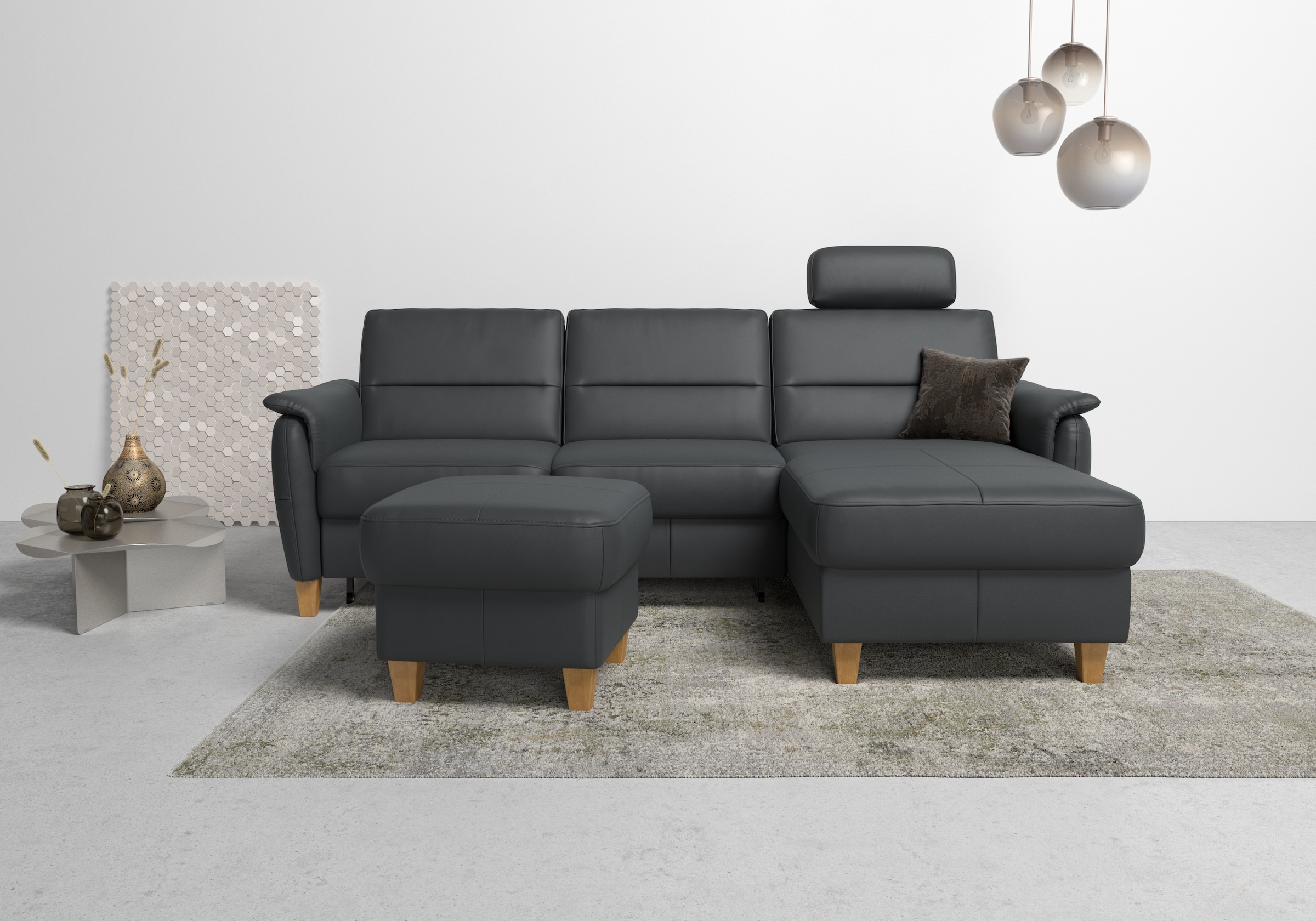 Home affaire Ecksofa "Palmera L-Form", Federkern, wahlweise mit Bettfunktio günstig online kaufen