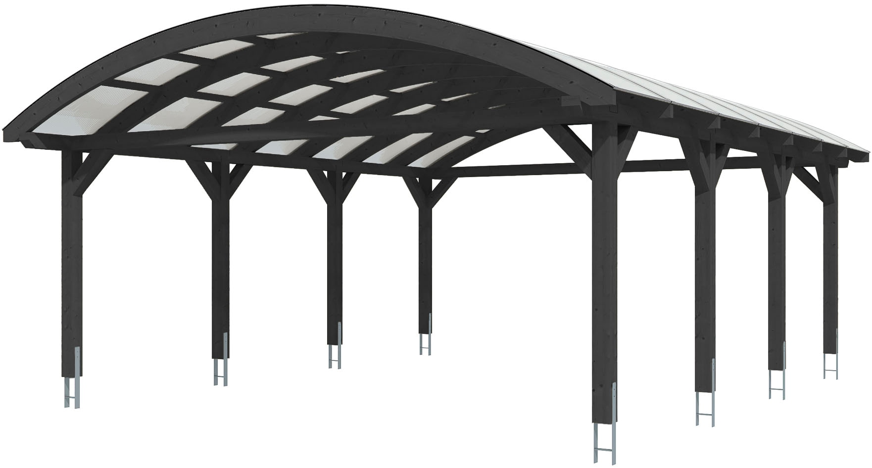Skanholz Doppelcarport "Franken" Massivholz 550 cm Anthrazit