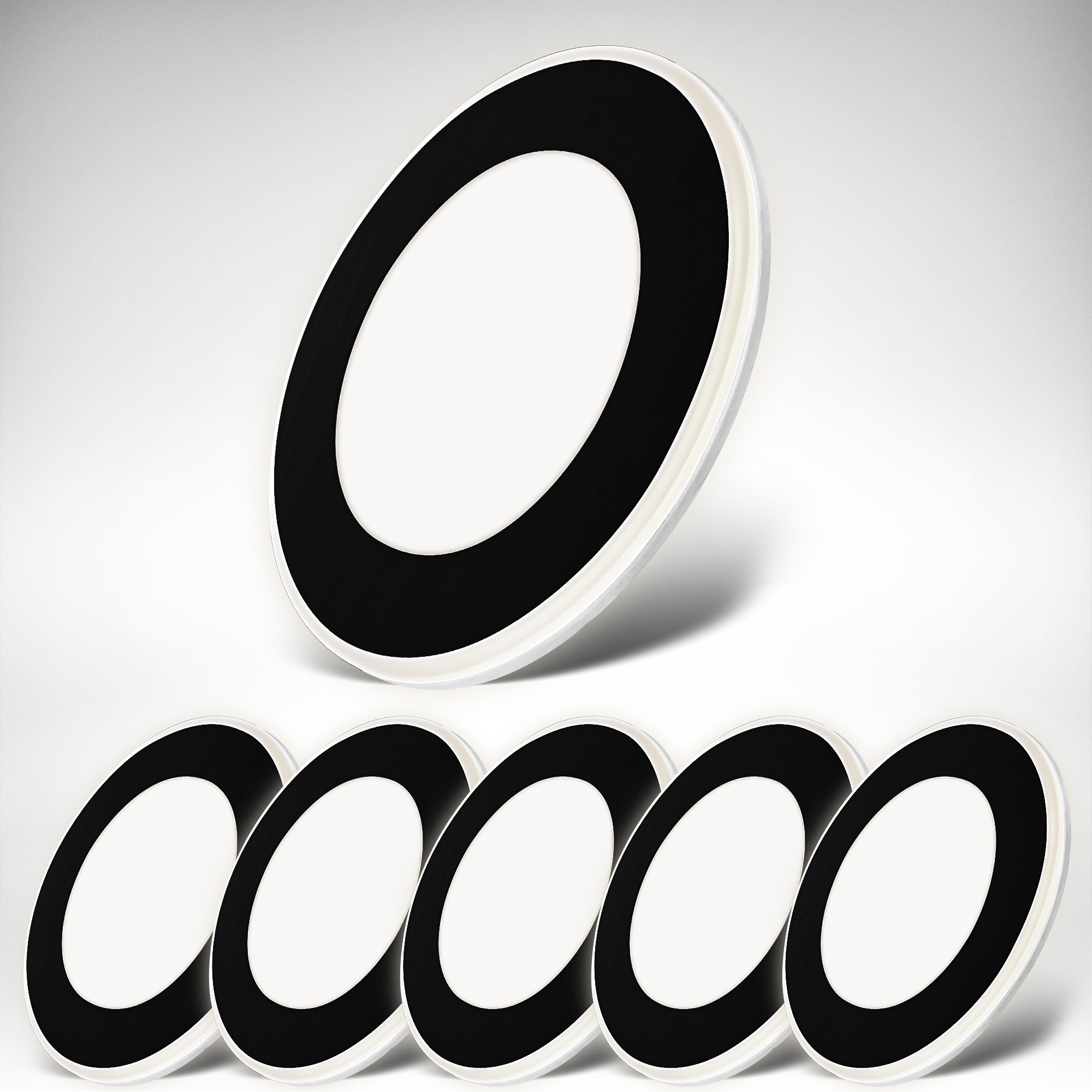 B.K.LICHT Einbauleuchte "BK_EL1622 6er Set LED Einbaustrahler, mit Nachtlichtfunktion", 6, Ø 9,3cm H: 2,4cm, 6 Stk., schwarz, Leuchten, 3.000 K,