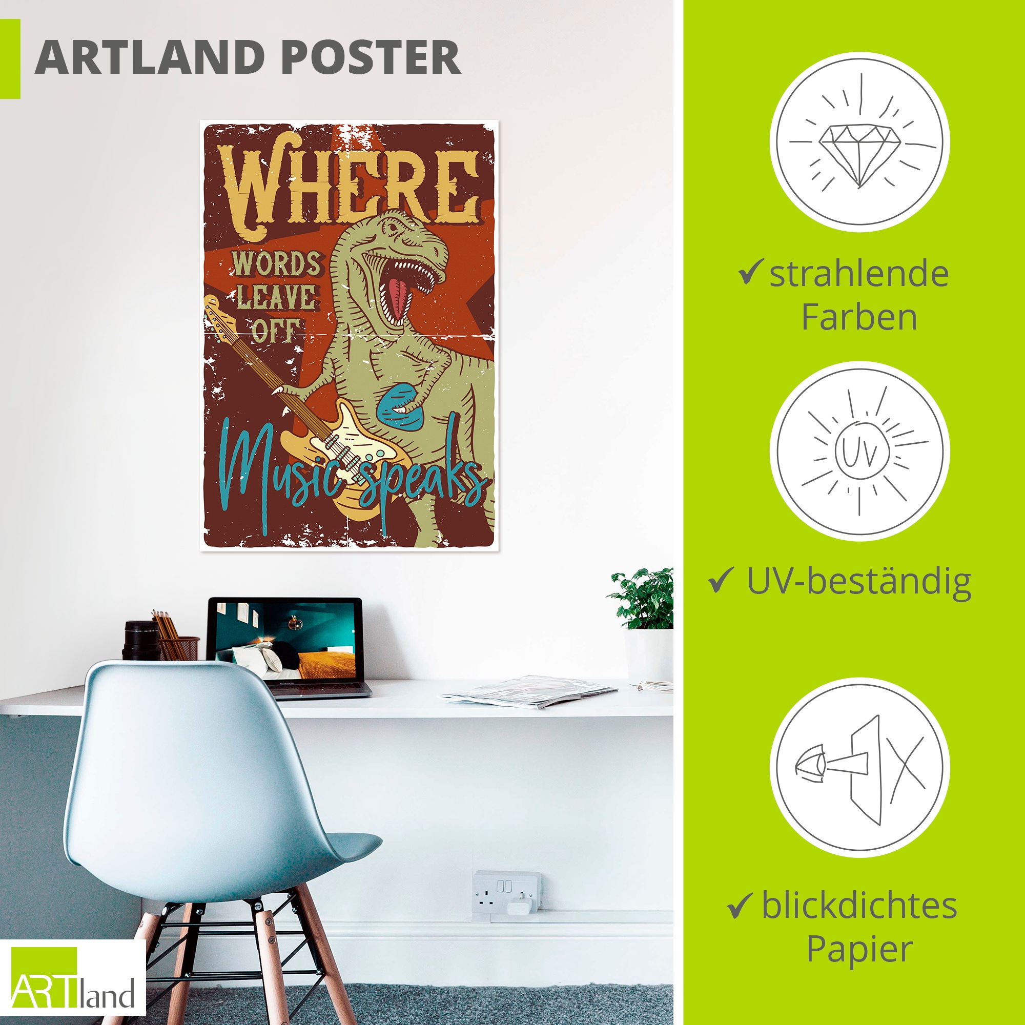 Artland Wandbild »Musik spricht 2« 1 Stk. tlg. als Alubild, Leinwandbild, Poster, Wandaufkleber in verschied. Größen