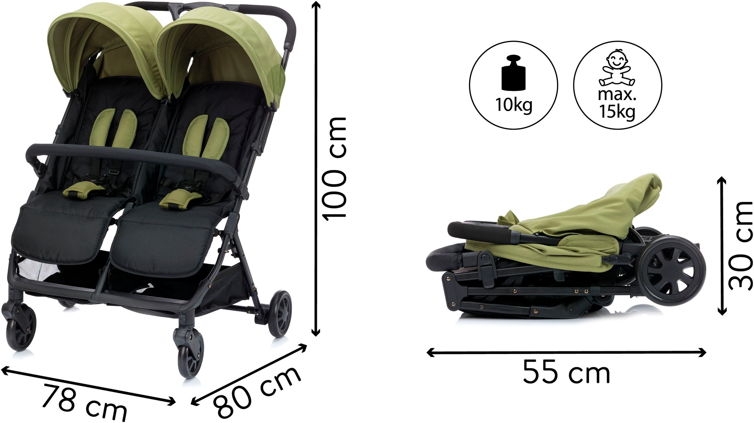 Fillikid Zwillingswagen »fill TWIN«