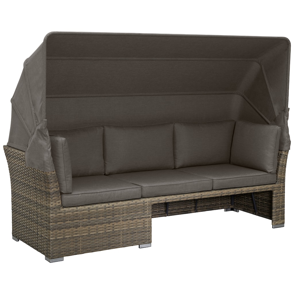 KONIFERA Gartenlounge-Set »Hawaii Premium«, (Set, 19 tlg., 1x3erSofa, 2xSessel, 1xHocker, 1xBeistelltisch, 1xTisch 111x54x59cm)