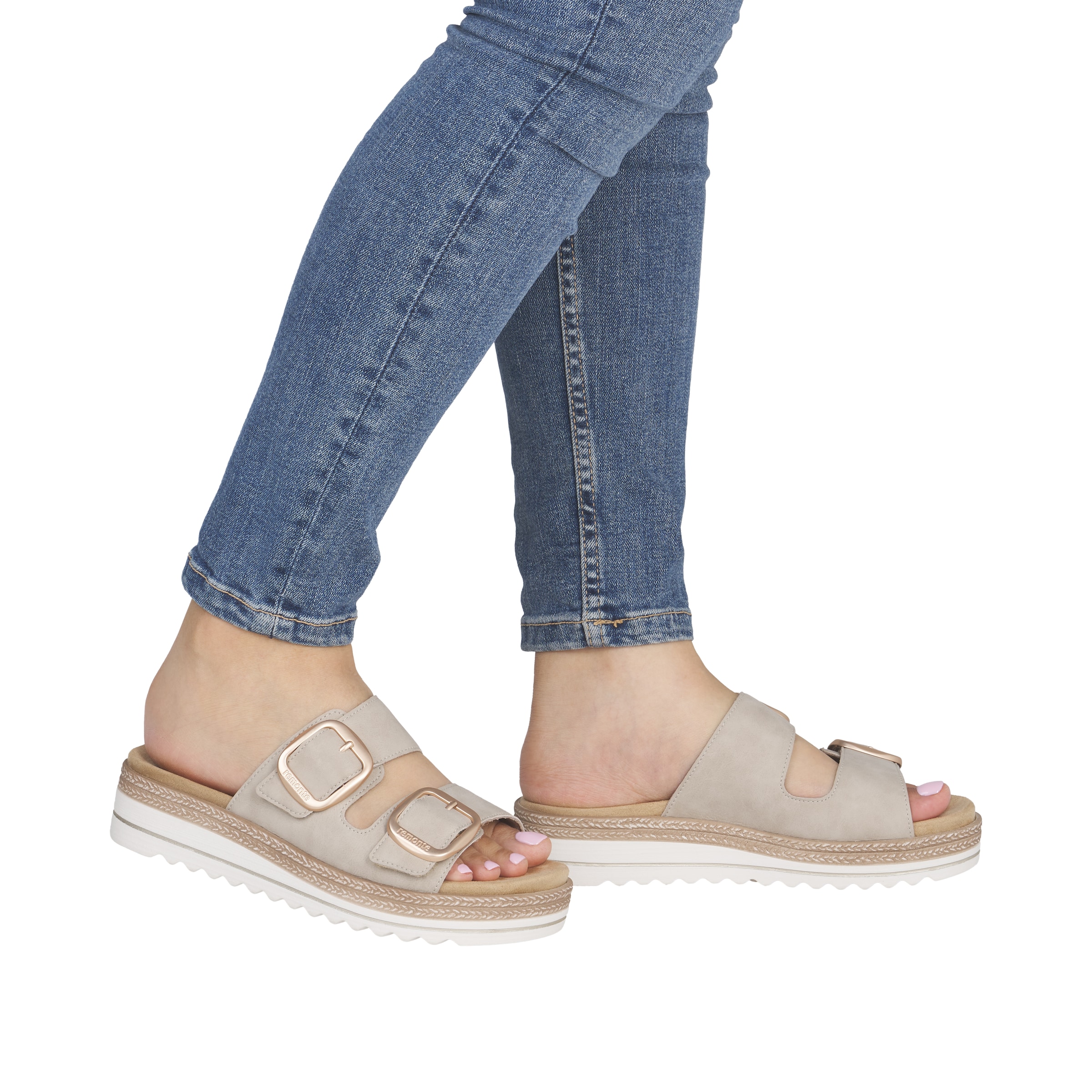 Remonte Pantolette  Hausschuh, Sommerschuh, Klettschuh mit Lite´n Soft-Ausstattung