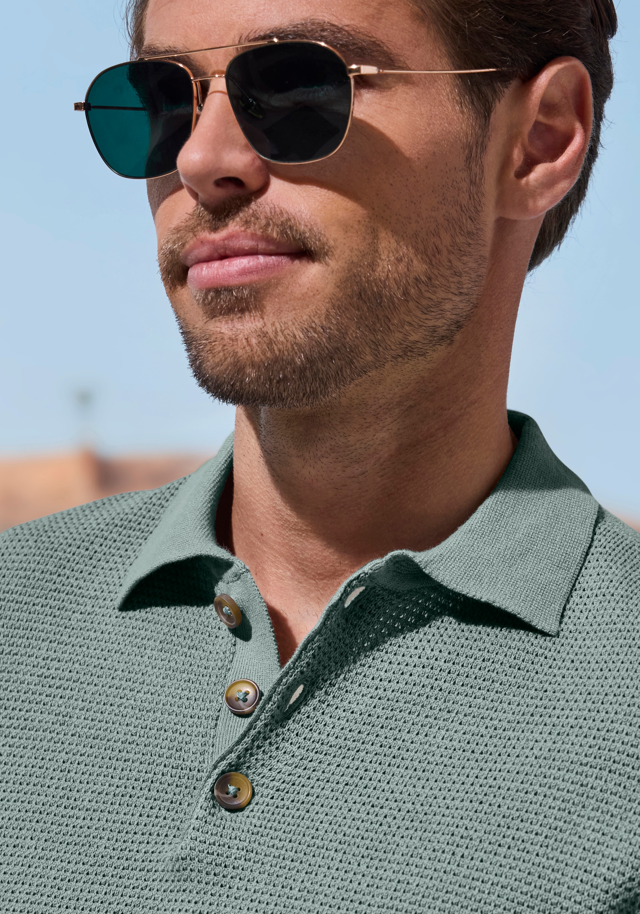 John Devin Knit Polo Shirt Sage XXXL 6