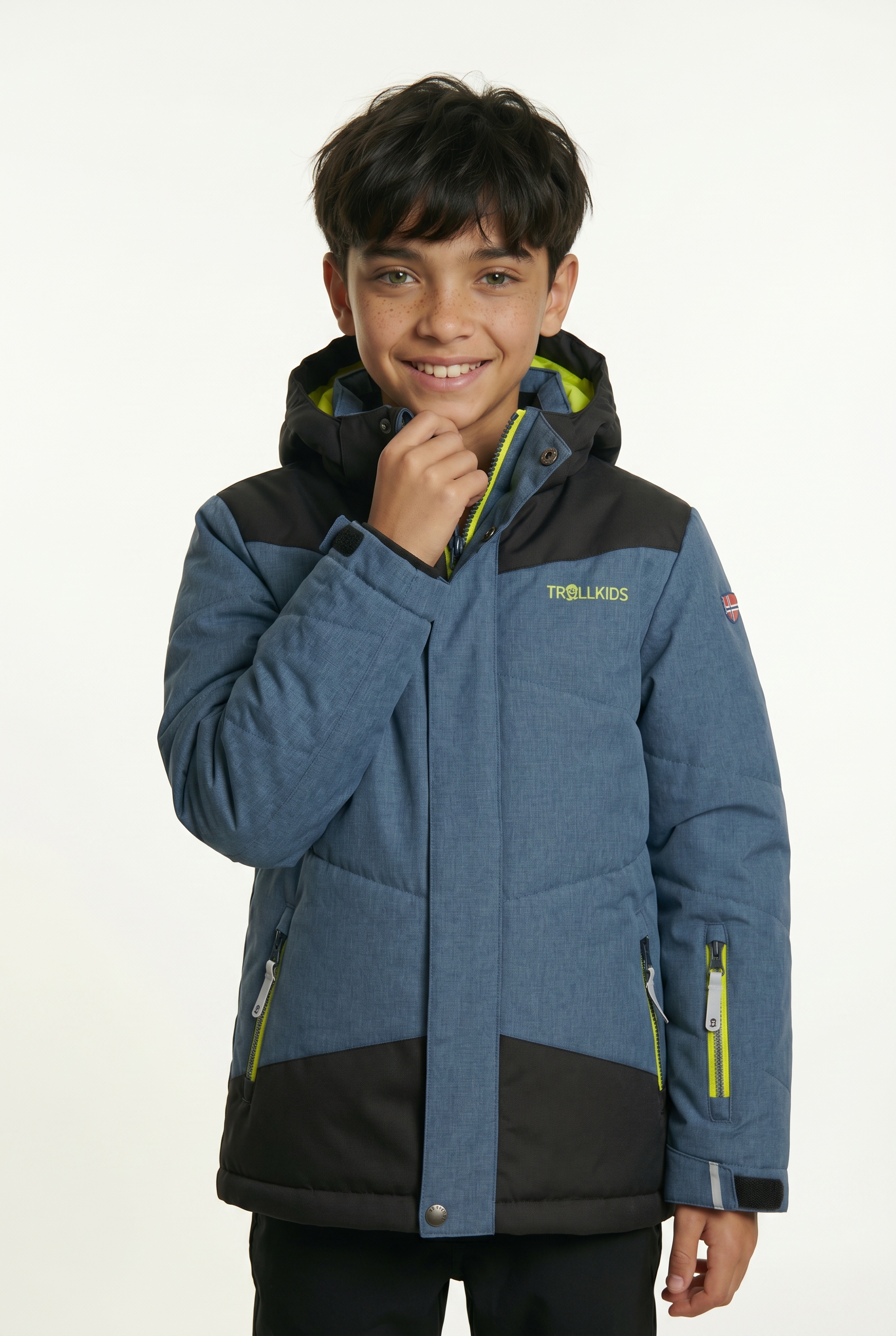 TROLLKIDS Funktionsjacke "KIDS NOREFJELL JACKET" mit Kapuze mit abnehmbarer Kapuze, winddicht, wasserabweisend