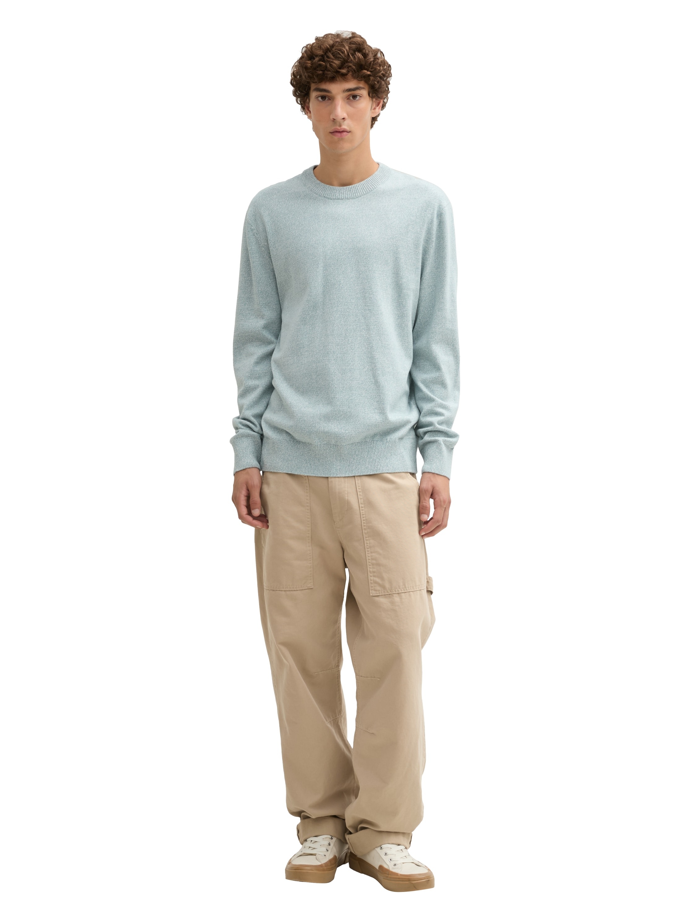 TOM TAILOR Denim Strickpullover, in melierter Optik