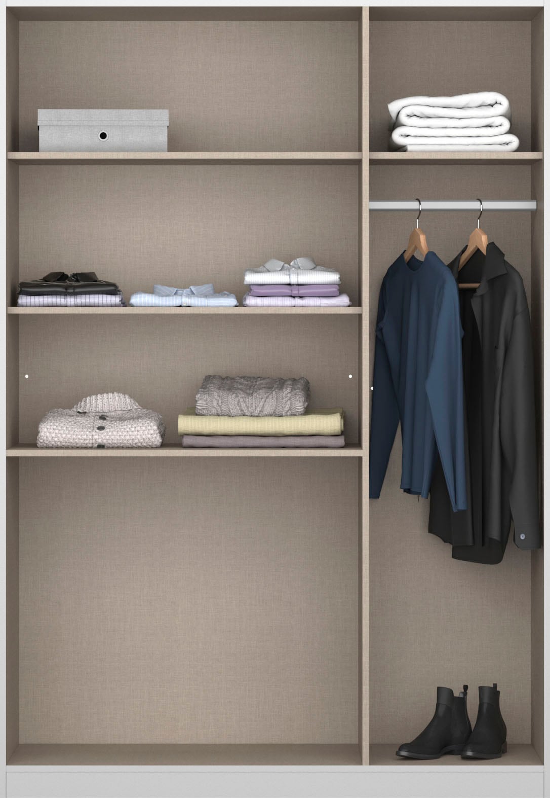 rauch Drehtürenschrank »Kleiderschrank Schrank Garderobe Garderobenschrank Topseller HOMBURG«, mit Spiegel, oberer Schubkasten mit Einteilung MADE IN GERMANY