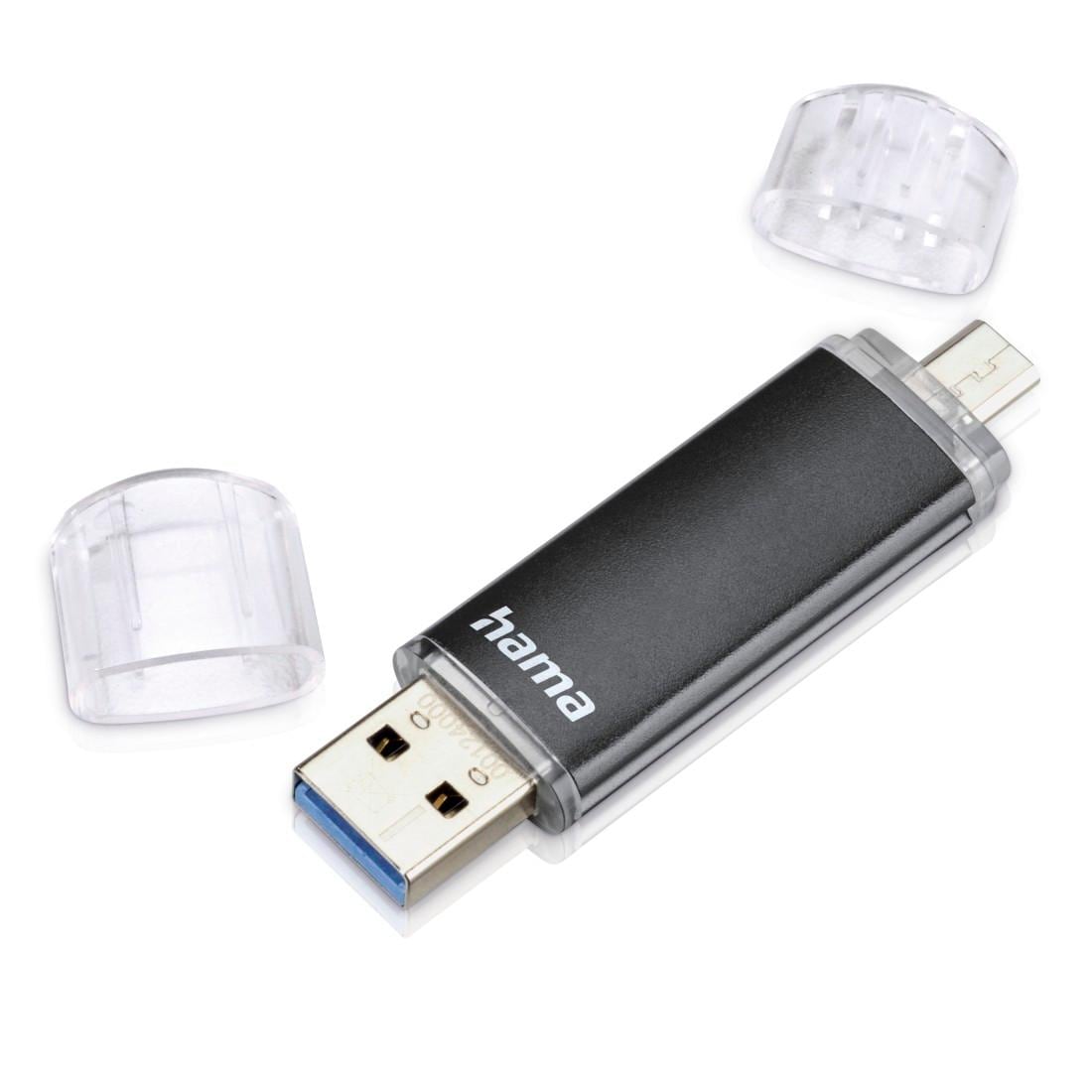 HAMA USB-Stick "Laeta Twin, USB 3.0", 128 GB, schwarz, USB-Sticks