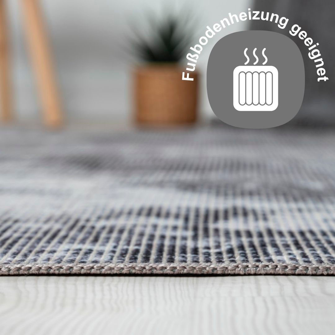 Myflair Möbel & Accessoires Teppich »Kollektion Avery«, rechteckig, 2 mm Höhe, Flachgewebe, waschbar bis 30 Grad, besonders weich durch Microfaser, ideal im Wohnzimmer, Schlafzimmer, Esszimmer & Küche, Indoor & Outdoor geeignet