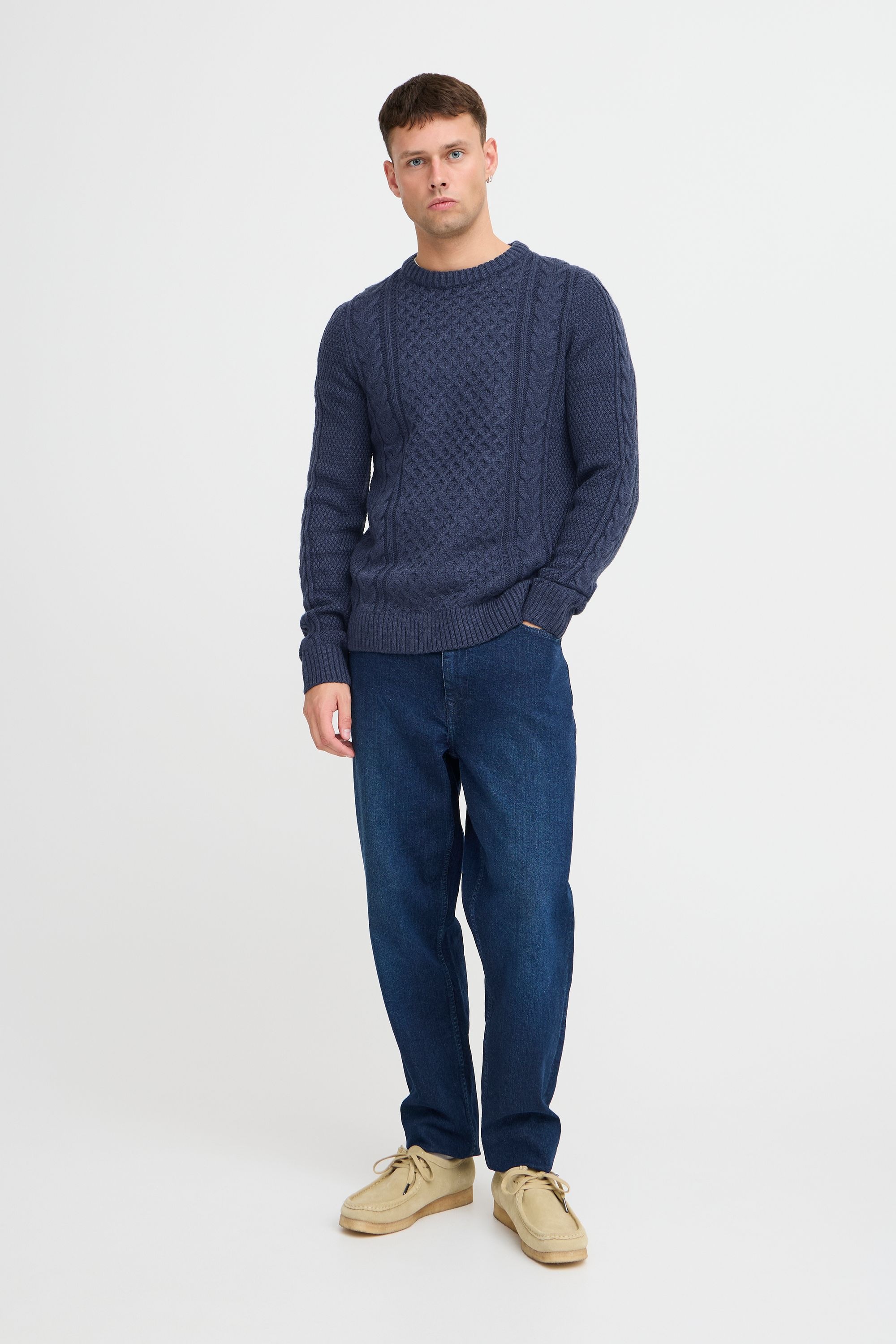 BLEND BHPullover Herren Grobstrick Pullover Blau 3XL 4
