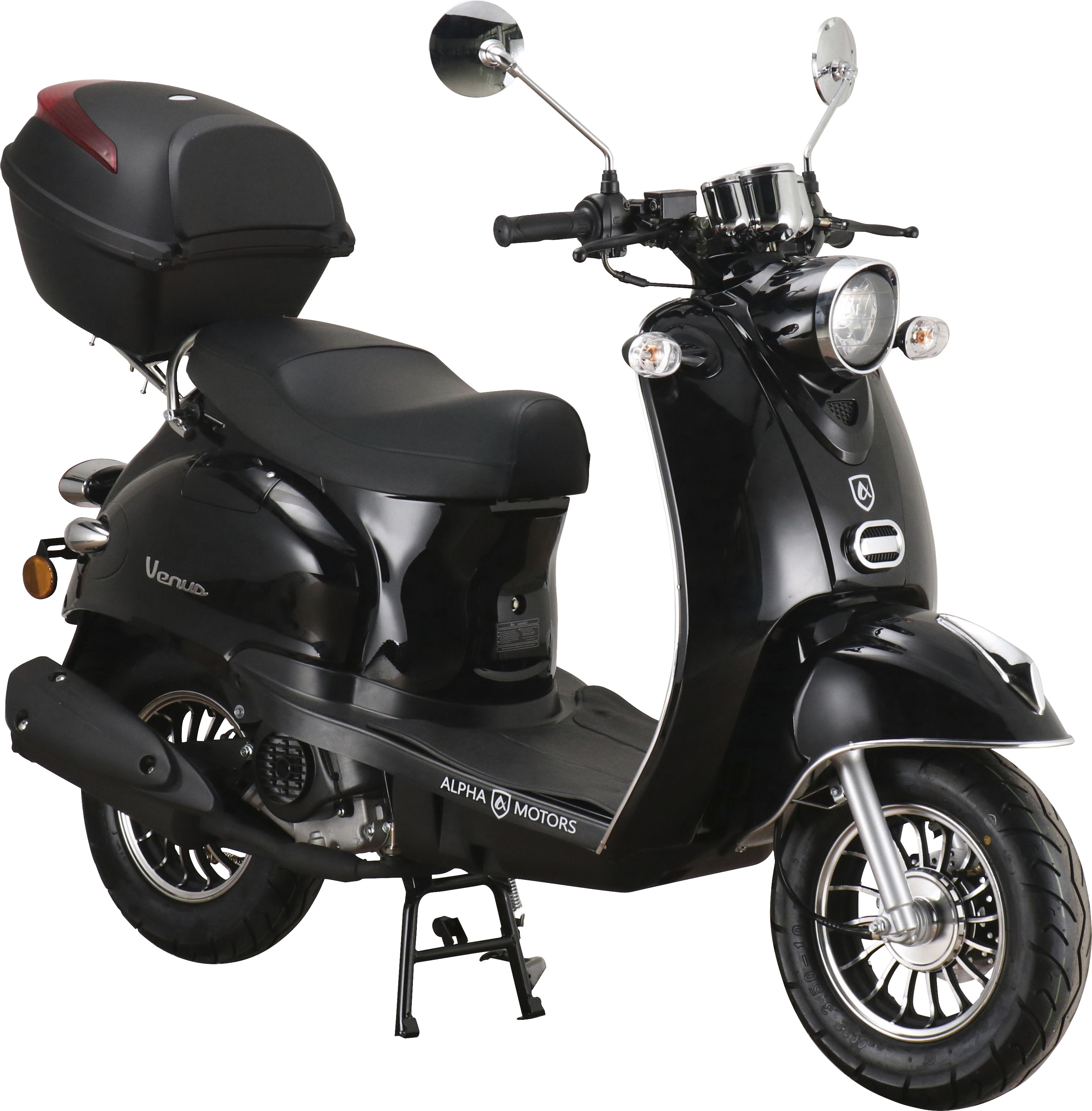 Alpha Motors Motorroller "Venus" 50 cm³ 45 km/h Euro 5 2,99 mit Topcase, im Retro-Look