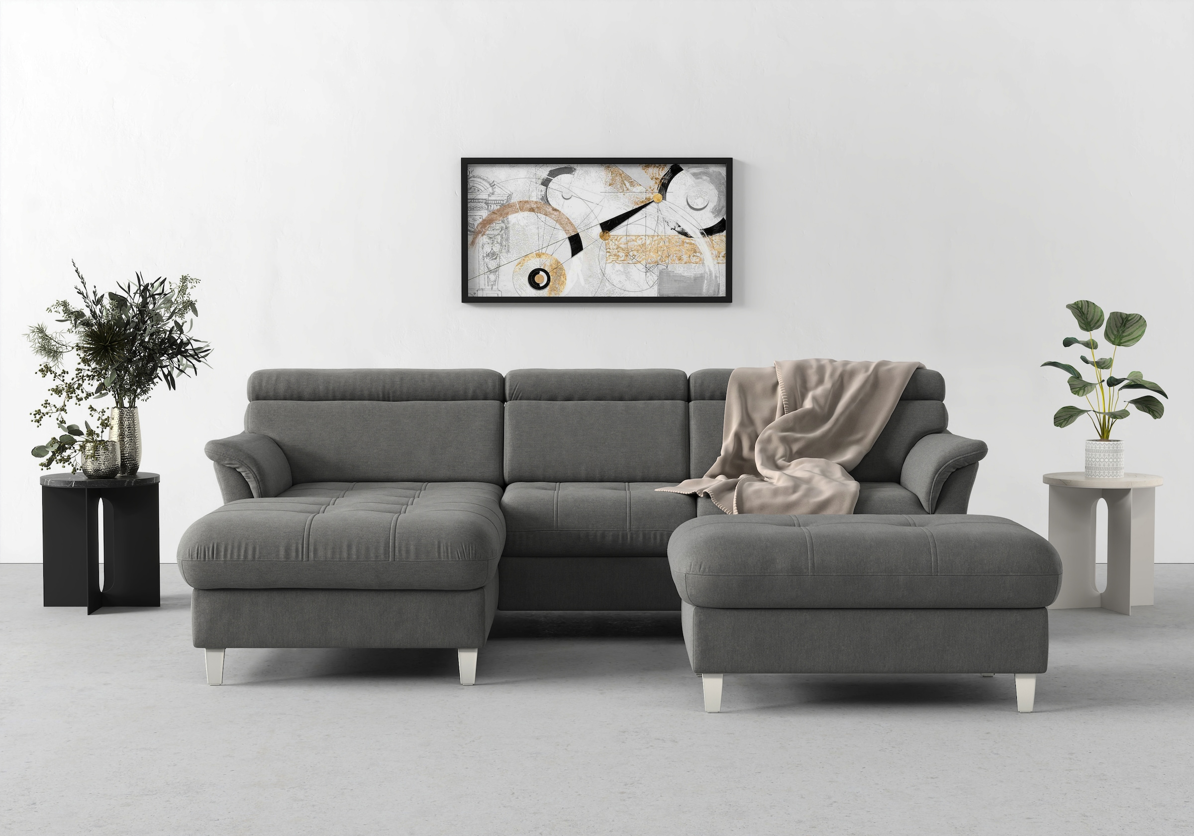 sit&more Ecksofa "Marano L-Form" inklusive Kopfteilverstellung, optional Schlaffunktion & Bettkasten