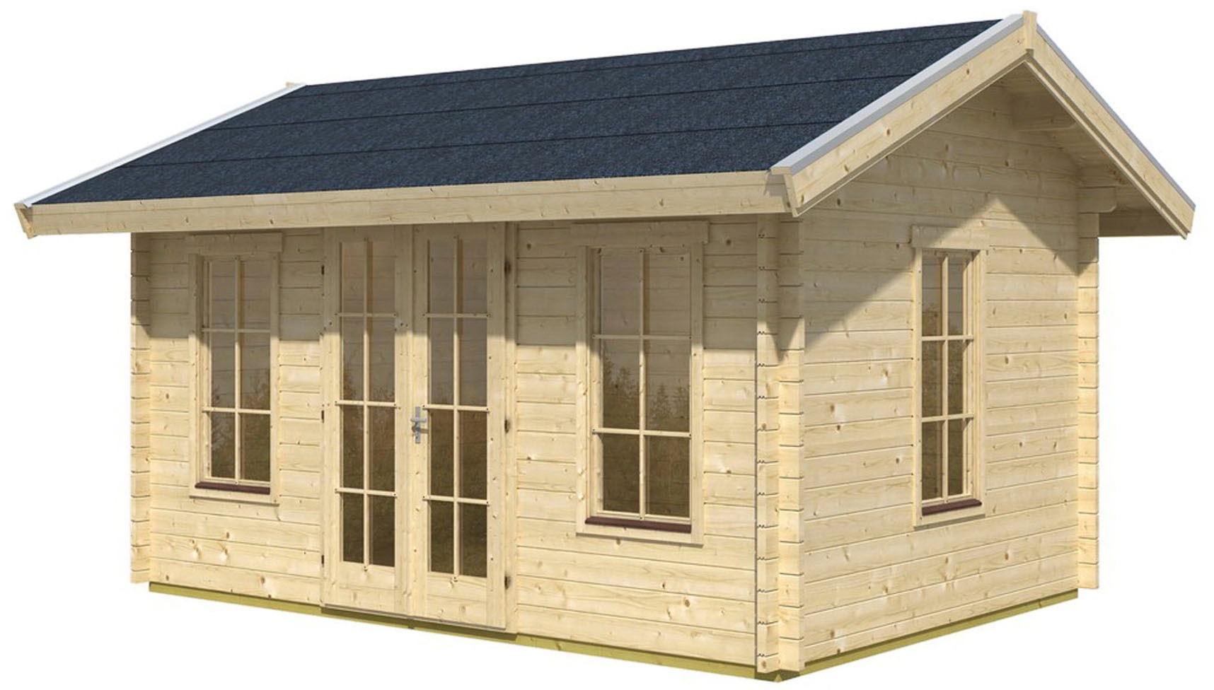 Skan Holz Holz-Gartenhaus Montral 1 DS Natur 420 cm x 300 cm günstig online kaufen