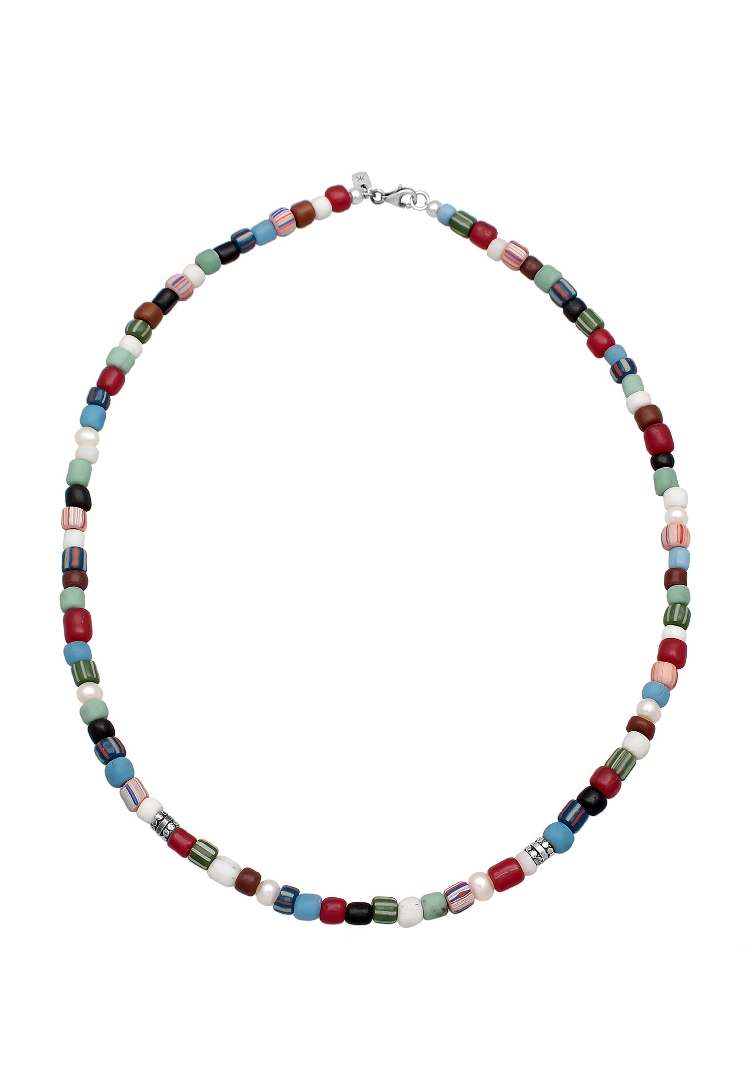 Kuzzoi Silberkette »Halskette Glas Beads Bunt Süßwasserperlen 925 Silber«