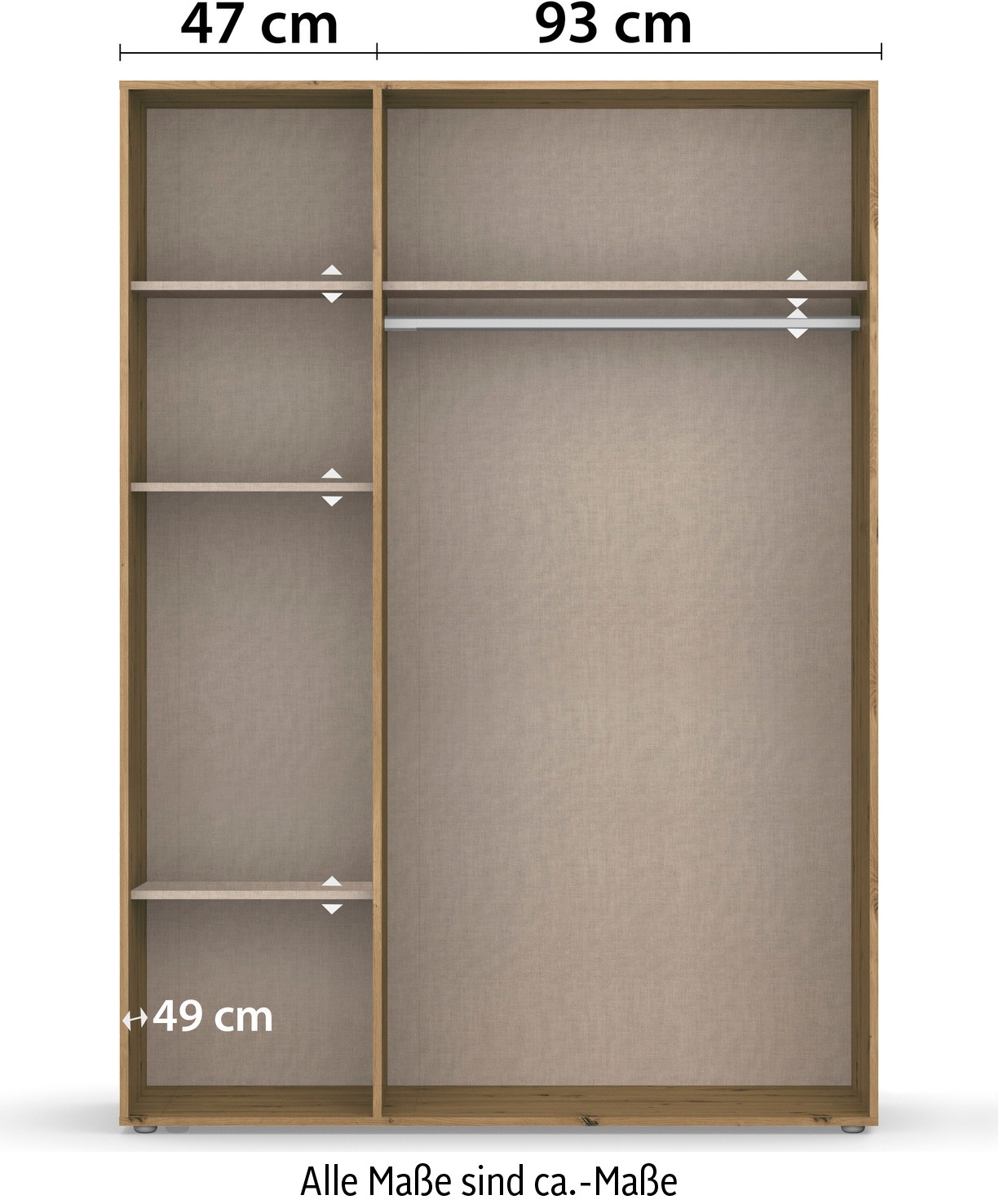rauch Kleiderschrank »VOYAGER Garderobe Wäscheschrank TOPSELLER Schlafzimmer« in 3 verschiedenen Ausstattungen BASIC/CLASSIC/PREMIUM,  mit 2 modernen Griffvarianten, viel Stauraum MADE IN GERMANY