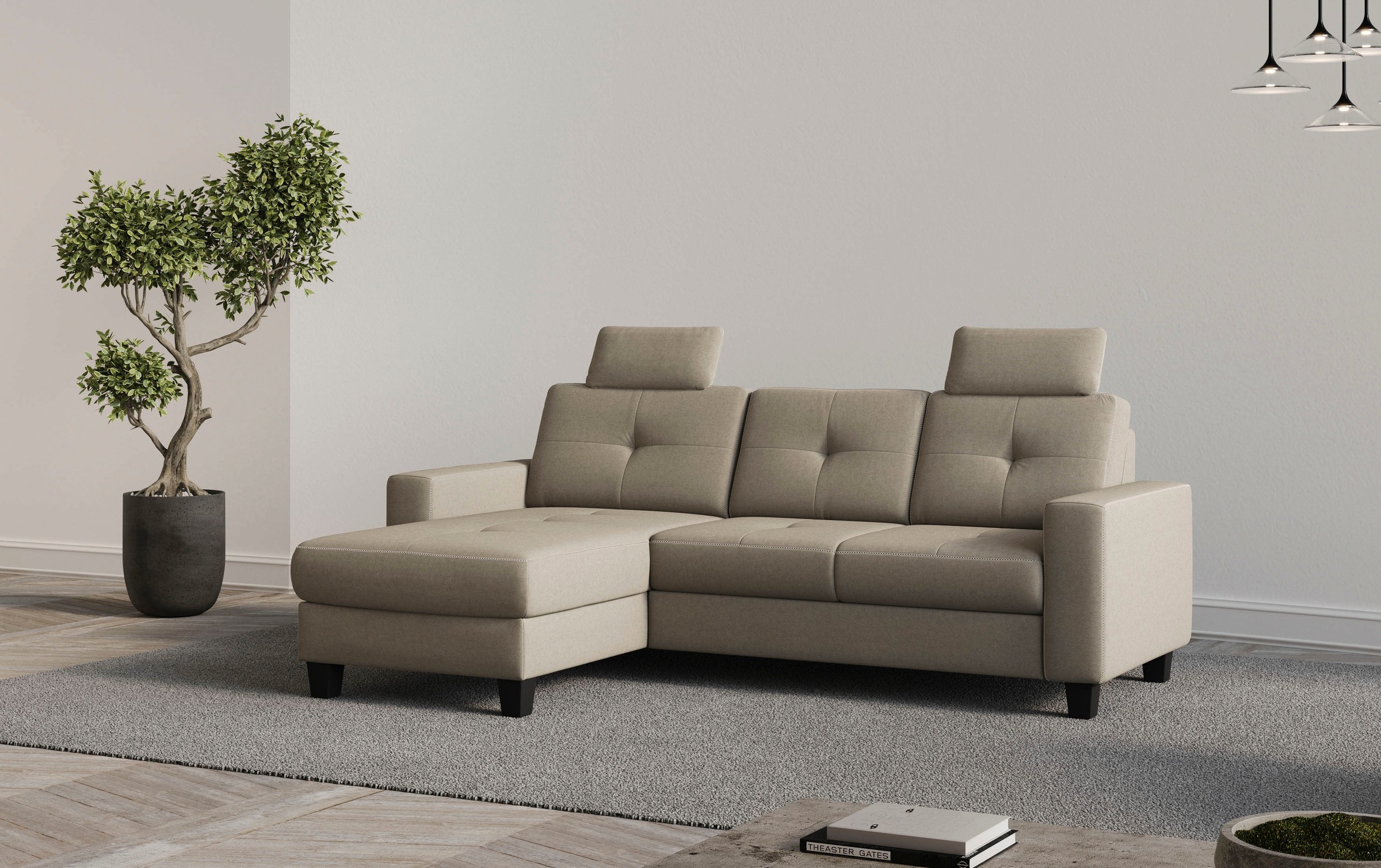 Places of Style Ecksofa "Varese", Kreuznaht in beige günstig online kaufen