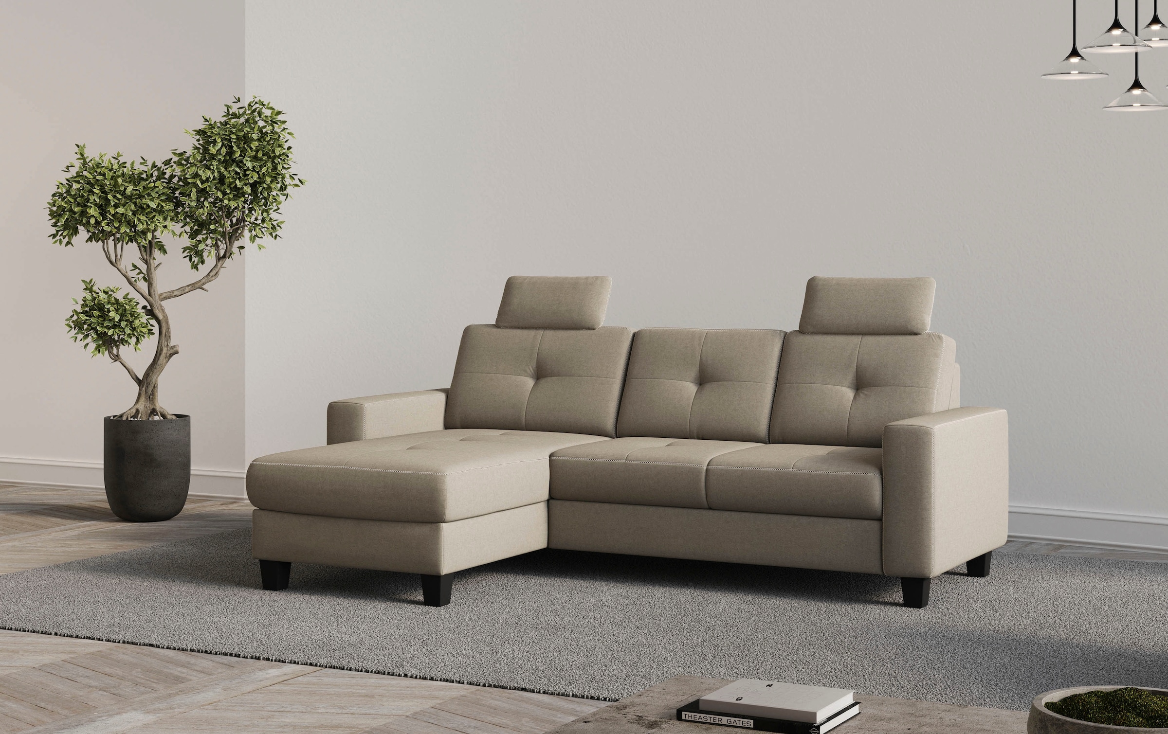 Places of Style Ecksofa "Varese L-Form", wahlweise mit Bettfunktion und Bet günstig online kaufen