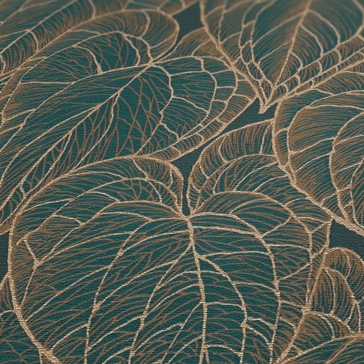 living walls Vliestapete »Tropen-Tapete - Blättermuster modern glänzend« leicht glänzend strukturiert Elegante Vliestapete mit tropischem Blättermuster