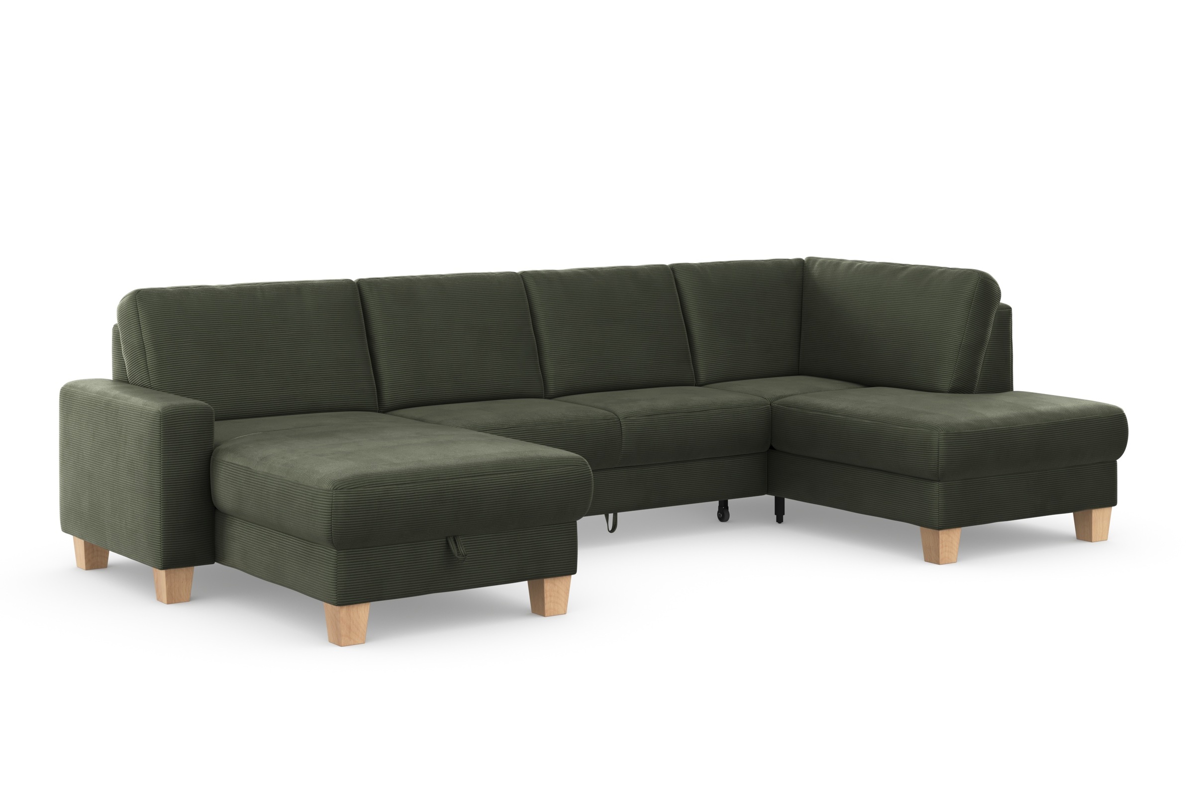 Home affaire Wohnlandschaft »Summer U-Form«, mit oder ohne Bettfunktion und Bettkasten, Cord-Bezug