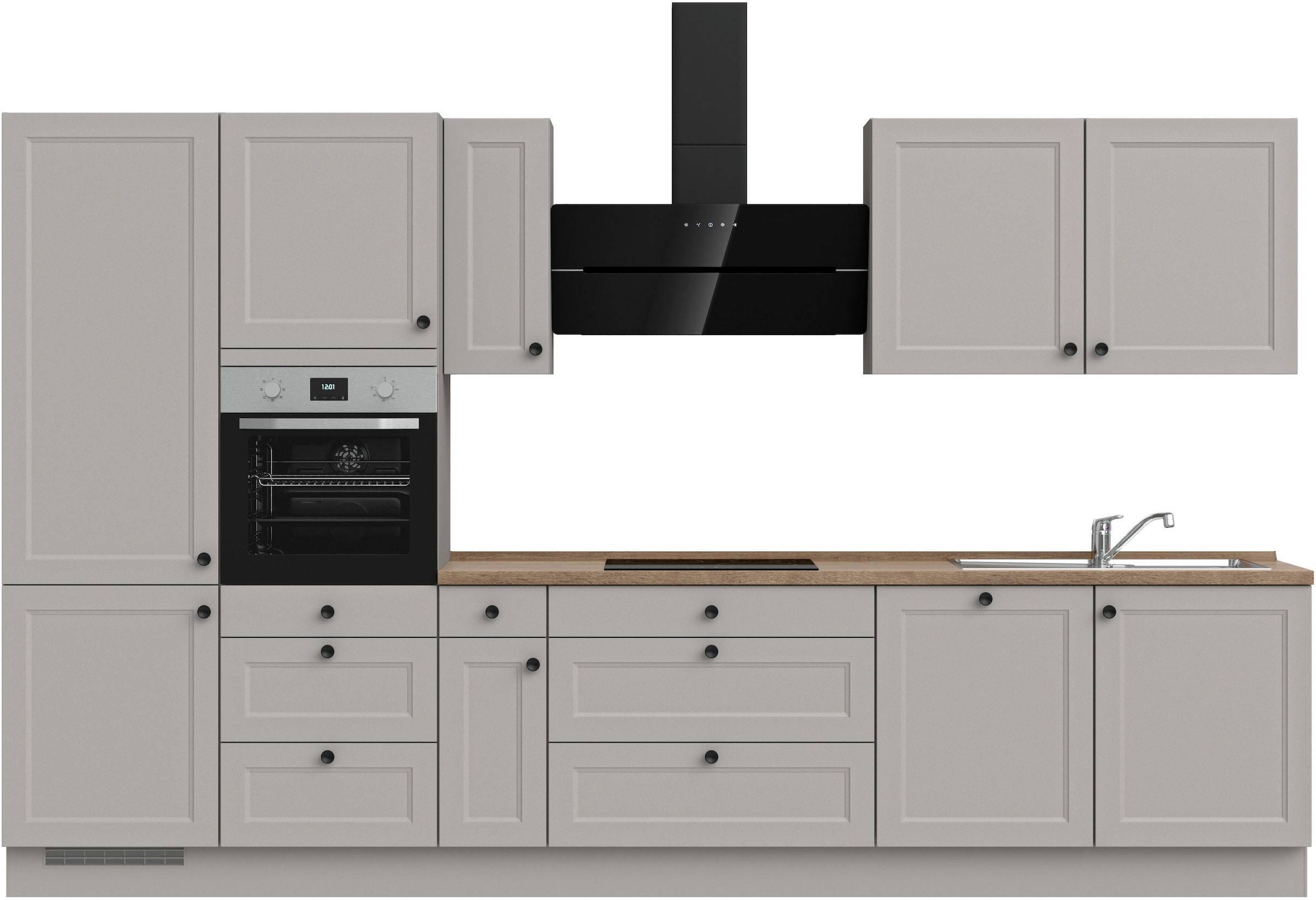 nobilia Küchenzeile ""Cascada II", NEU: individuell anpassbar mit gratis Profi-Beratung" vormontiert, Breite 360 cm, Ausrichtung wählbar, wahlw. mit E-Geräten