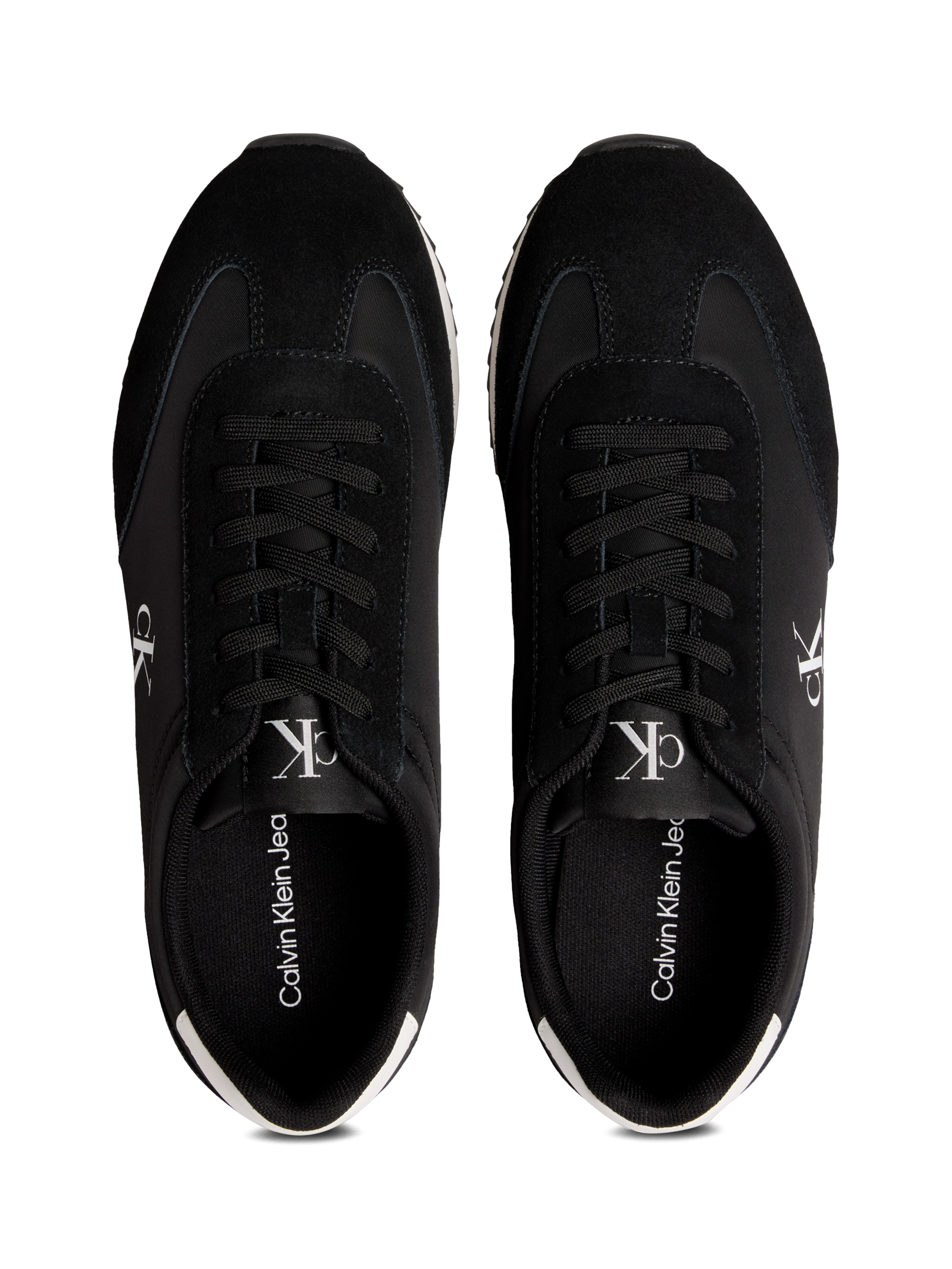 Calvin Klein Jeans Sneaker »RETRO RUNNER LACE UP NY-SU«, Freizeitschuh, Halbschuh, Schnürschuh mit seitlichem CK-Logo