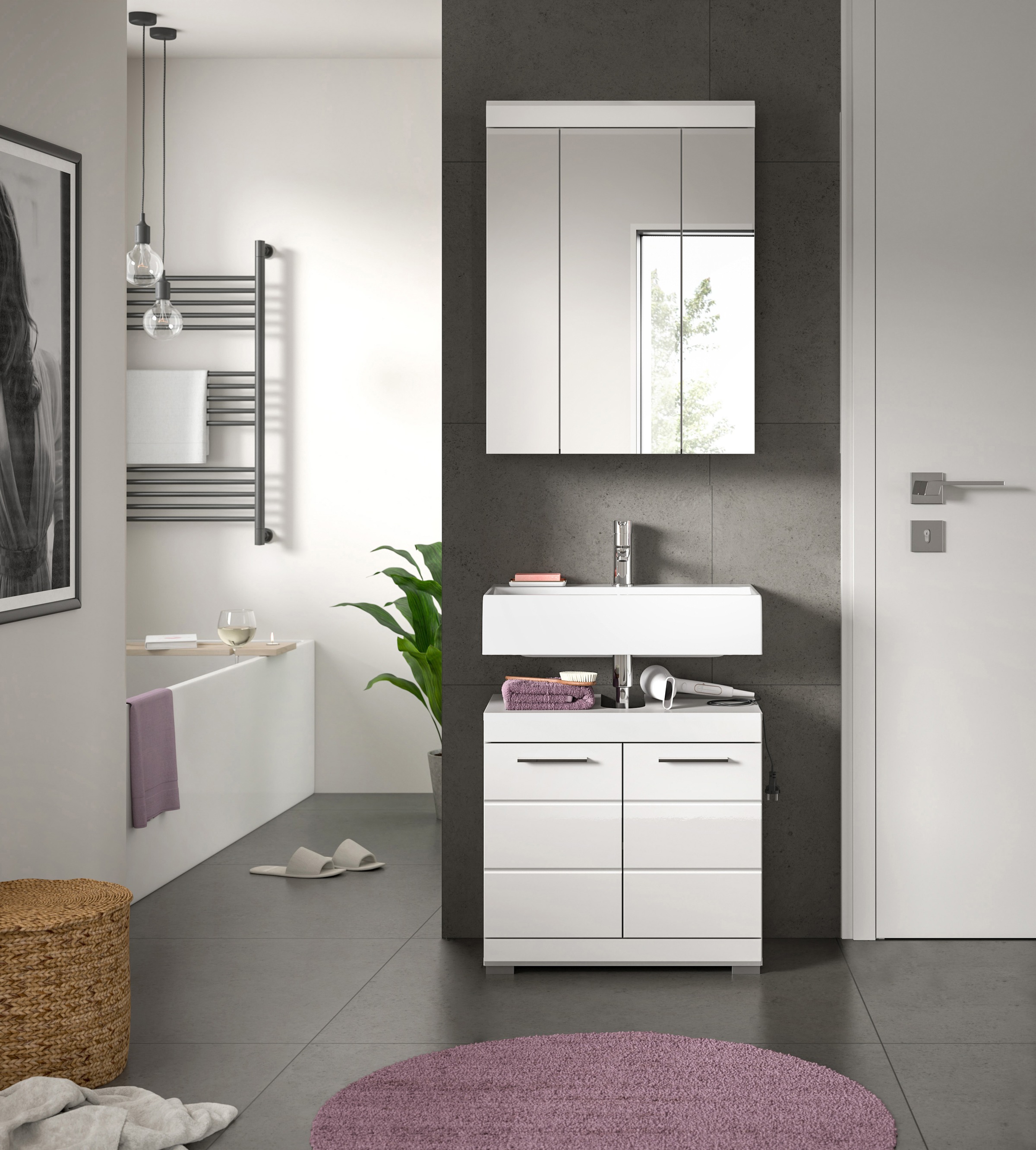 welltime Badmöbel-Set "Siena, 2 tlg., bestehend aus: Waschbeckenunterschran günstig online kaufen