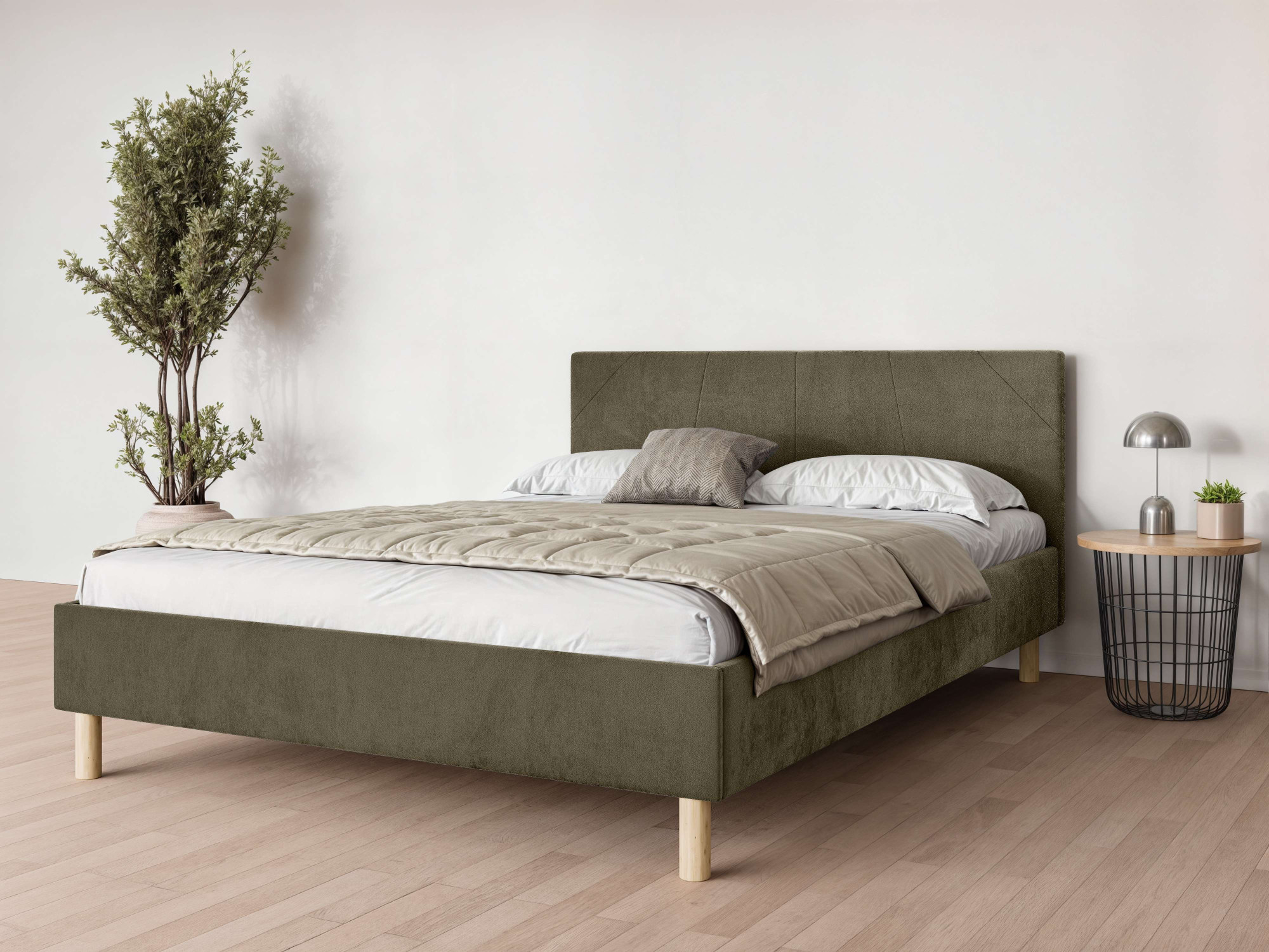 Home affaire Collection Polsterbett "Albybyn, Bettgestell mit Kopfteil und Lattenrost, in 2 Breiten" ohne Bettkasten und Matratze, in 2 Breiten- 140 und 160 cm