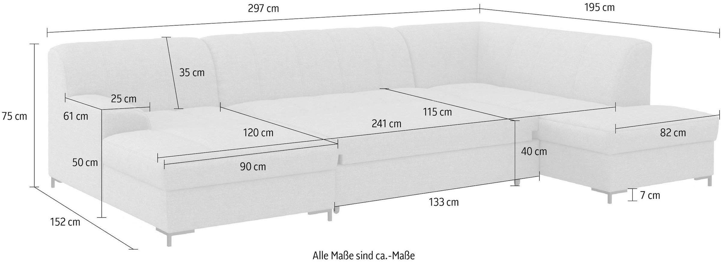 INOSIGN Wohnlandschaft »Balme U-Form«, Inkl. Zierkissen, wahlweise mit Bettfunktion