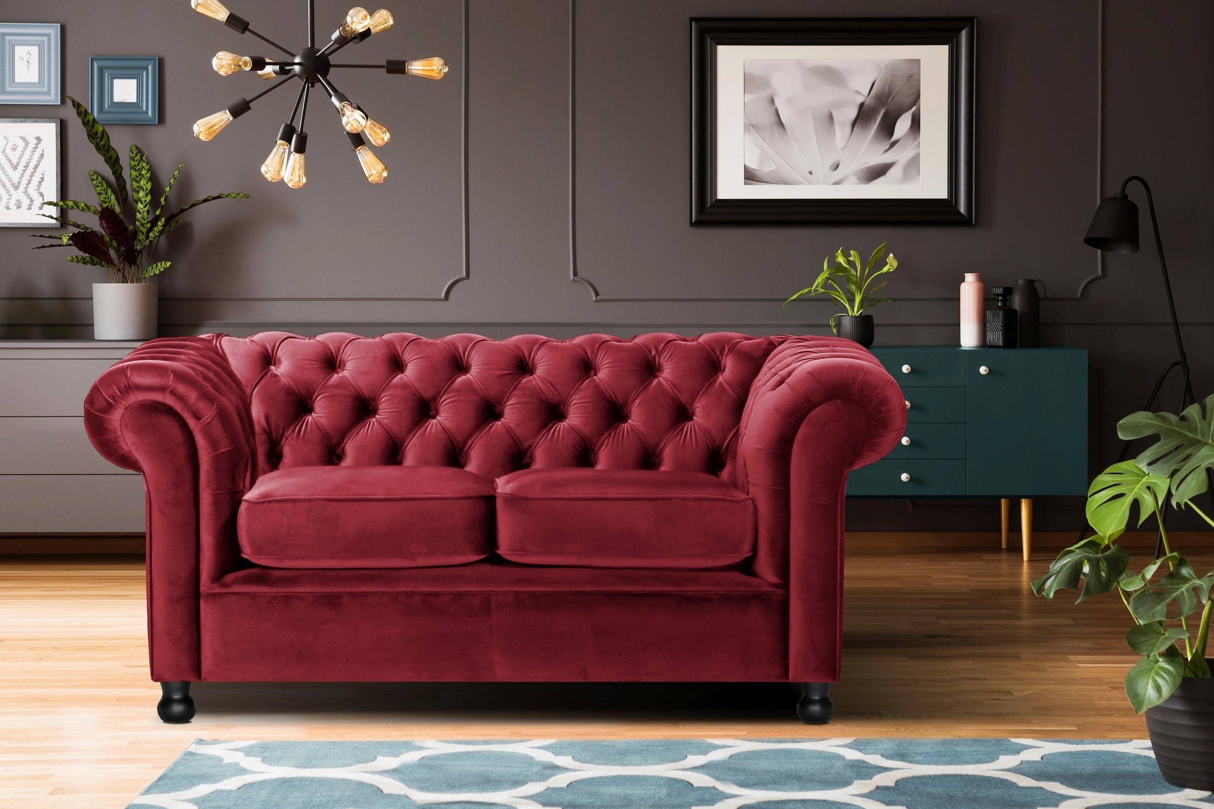 Chesterfield-Sofa »Chesterfield Home 2-Sitzer«, mit edler Knopfheftung und typischen...