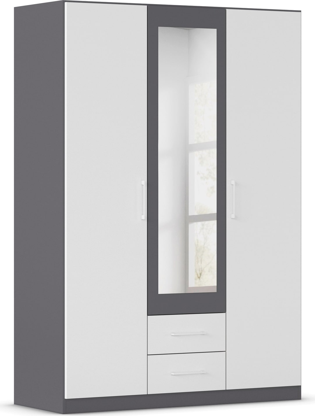 rauch Drehtürenschrank »Kleiderschrank Schrank Garderobe KREFELD optional mit Spiegel«, mit 3 Griff-Varianten, inkl. praktischen Schubladen MADE IN GERMANY