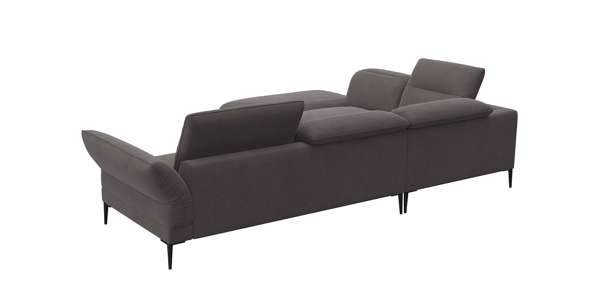 FLEXLUX Ecksofa »Salino, Funktionssofa mit Ottomane, Relaxsofa, Ecksofa«, Sofa mit Arm- und Kopfteil-Verstellungen, Kaltschaum & Stahl-Wellen