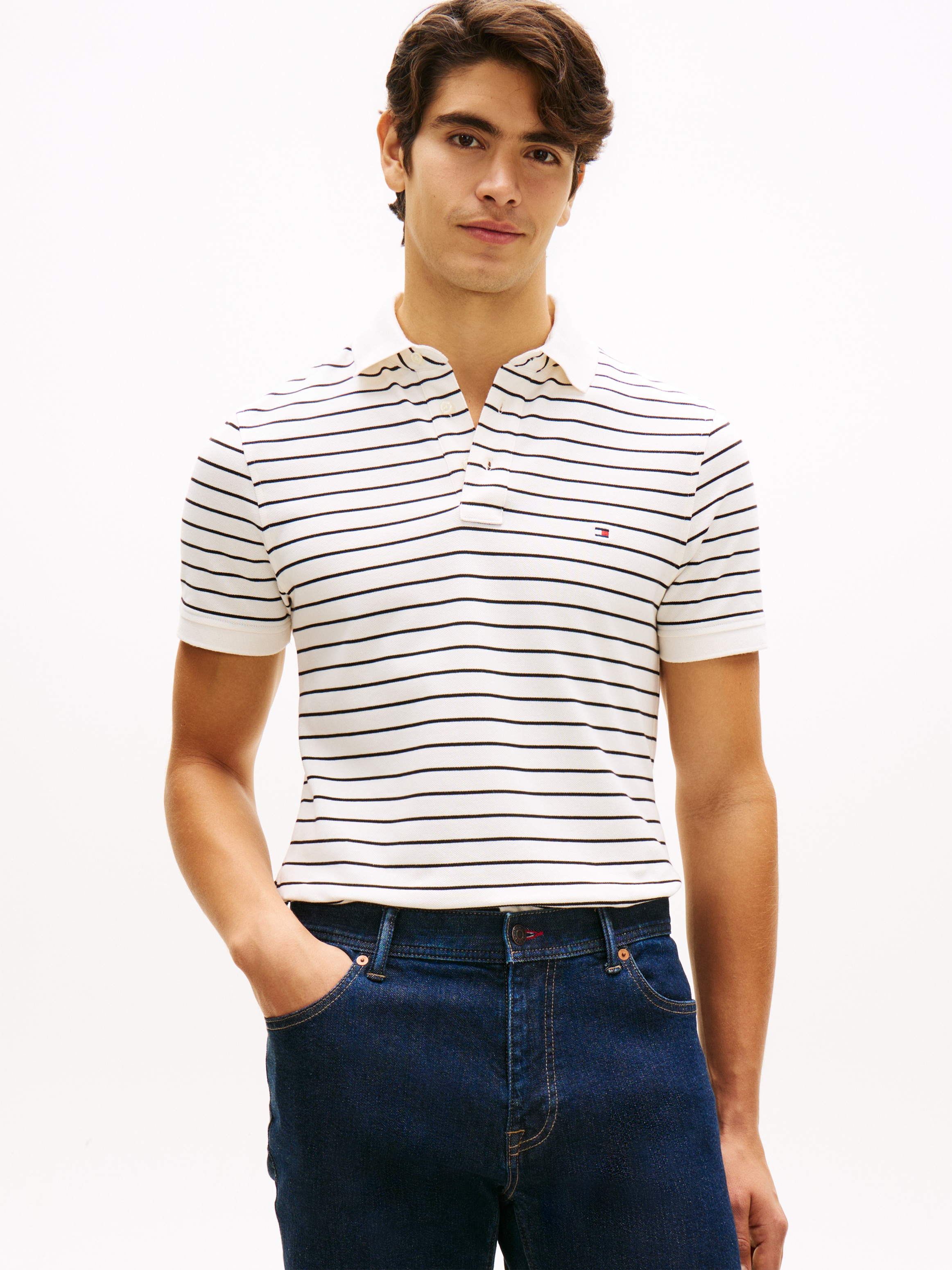 Tommy Hilfiger Poloshirt "1985 SLIM POLO" Markenstickerei, aus Baumwoll-Piq günstig online kaufen