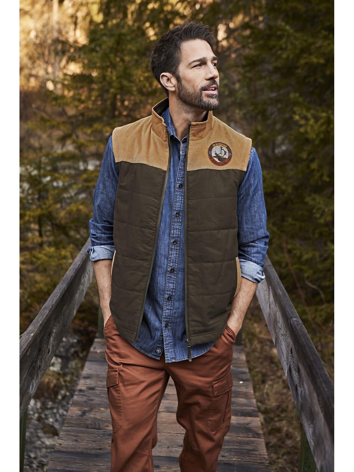 Thumbnail - Jan Vanderstorm Steppweste "Steppweste HRING" 1 Stk. wärmend, stylische Corddetails