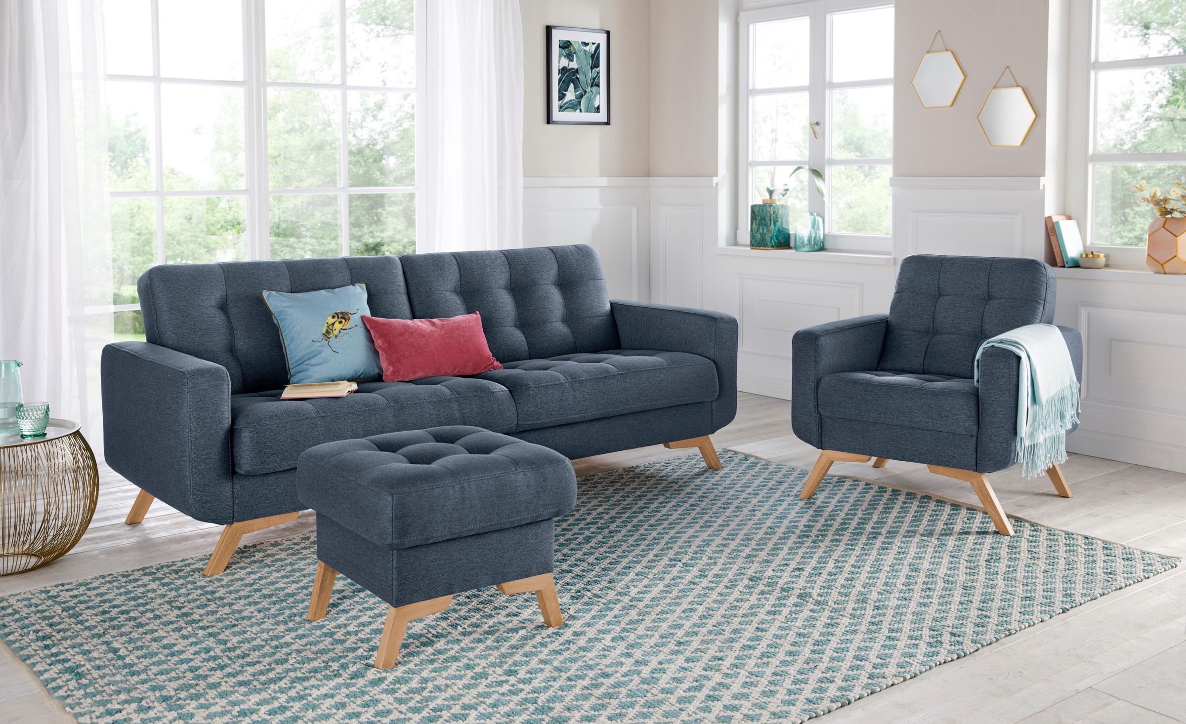exxpo - sofa fashion Sessel »Fiord, Loungesessel«, aktuelles Design, tolle Detailverarbeitung im Sitz und Rücken