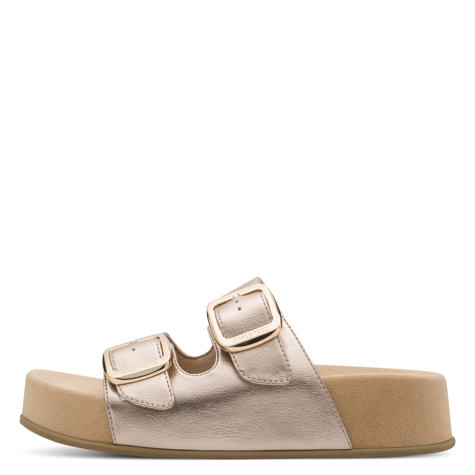 MARCO TOZZI Pantolette »CAPRIA«  Sommerschuh, Schlüpfschuh mit Logoprägung in den Schnallen