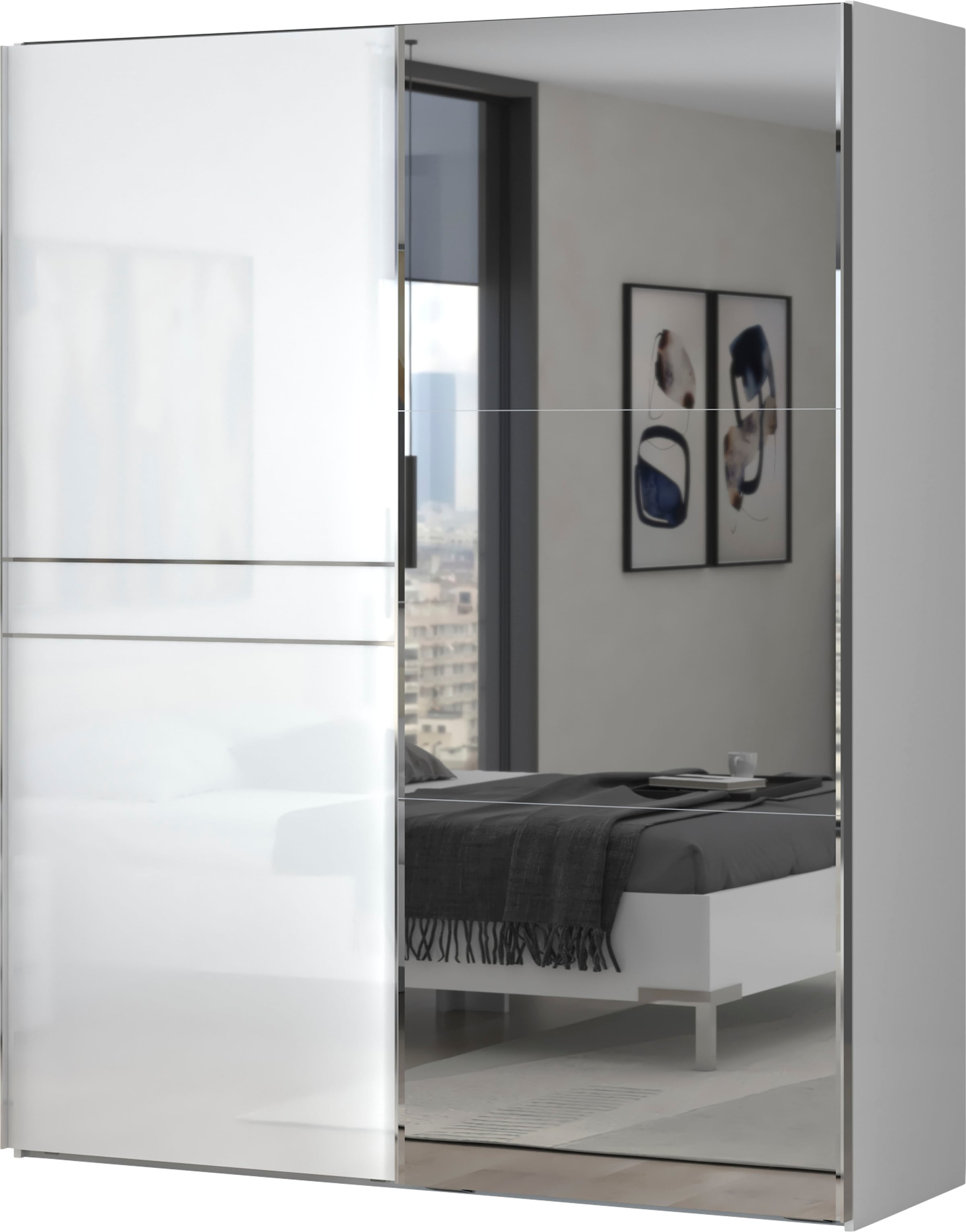 Places of Style Schwebetürenschrank "Piano, mit Einlegeböden, Kleiderstange günstig online kaufen