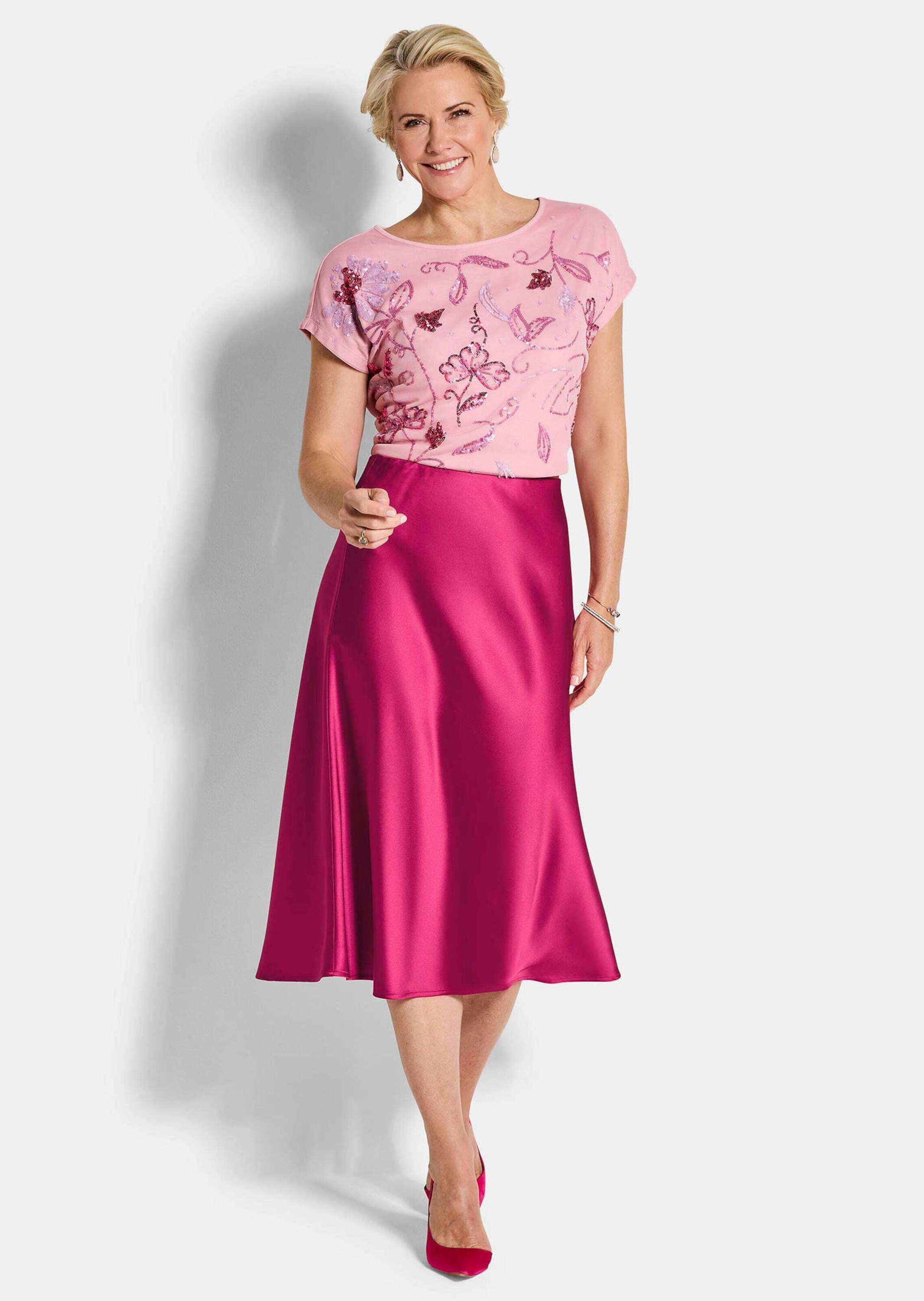 GOLDNER Schlupfrock "Kurzgröße Ausgestellter Satinrock mit Schlupfbund" günstig online kaufen