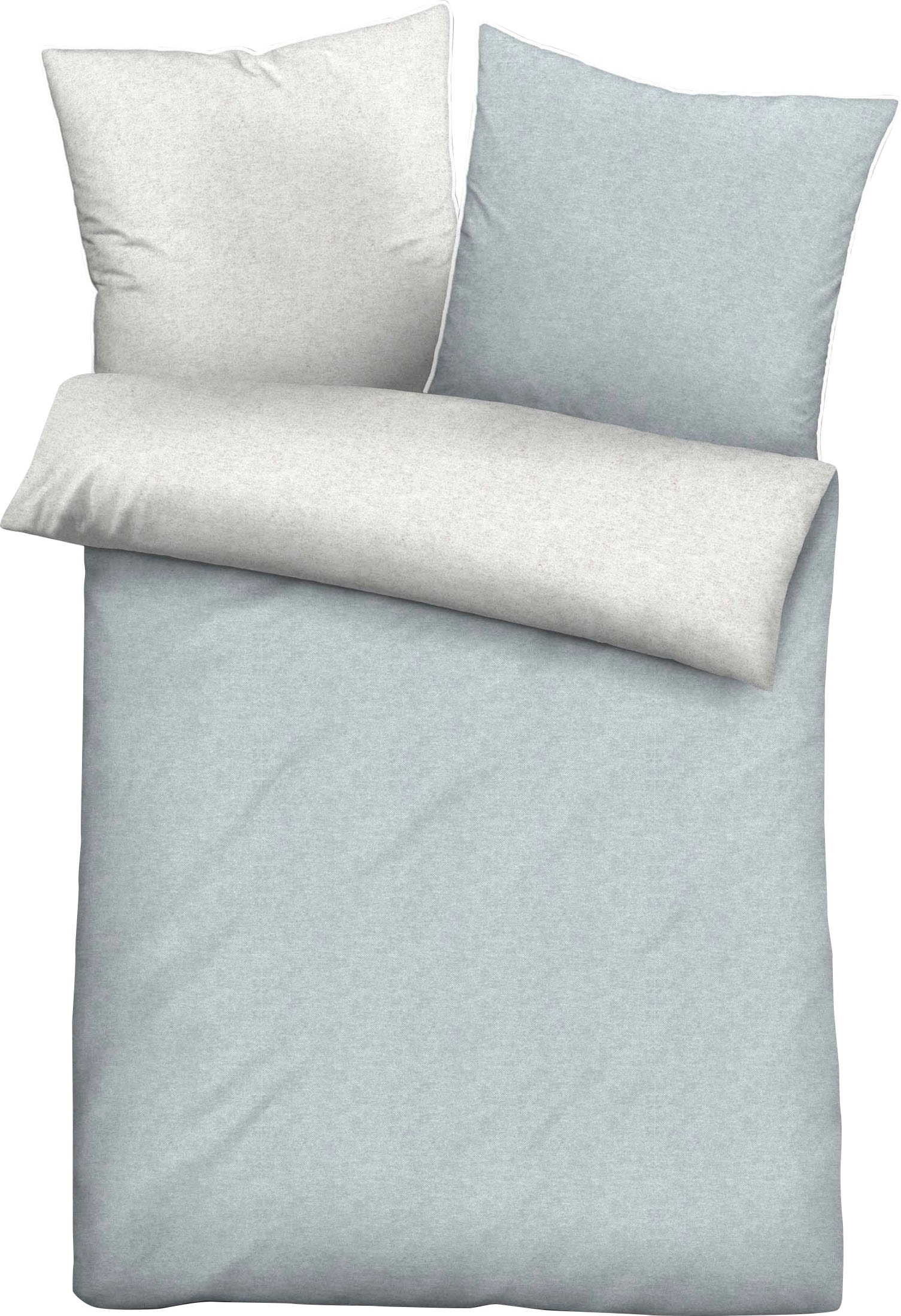 Biberna Wendebettwäsche "0840500 HERMAL Premium Biber Melange-Flanell Bettwäsche 100% Baumwolle" 2 Stk. Biber, wärmend & weich, Reißverschluss, ab Größe 135 x 200 cm