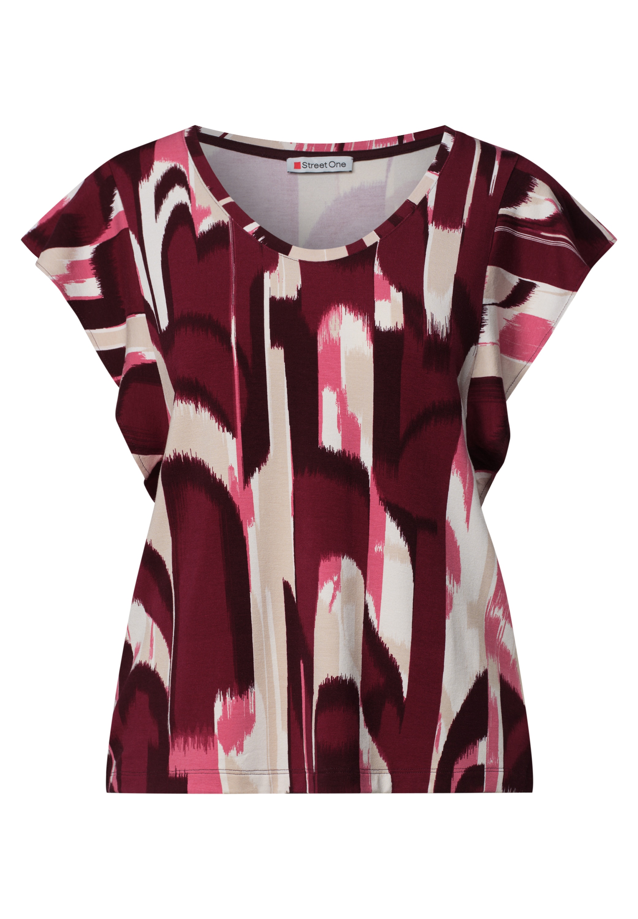 STREET ONE T-Shirt aus elastischem Materialmix