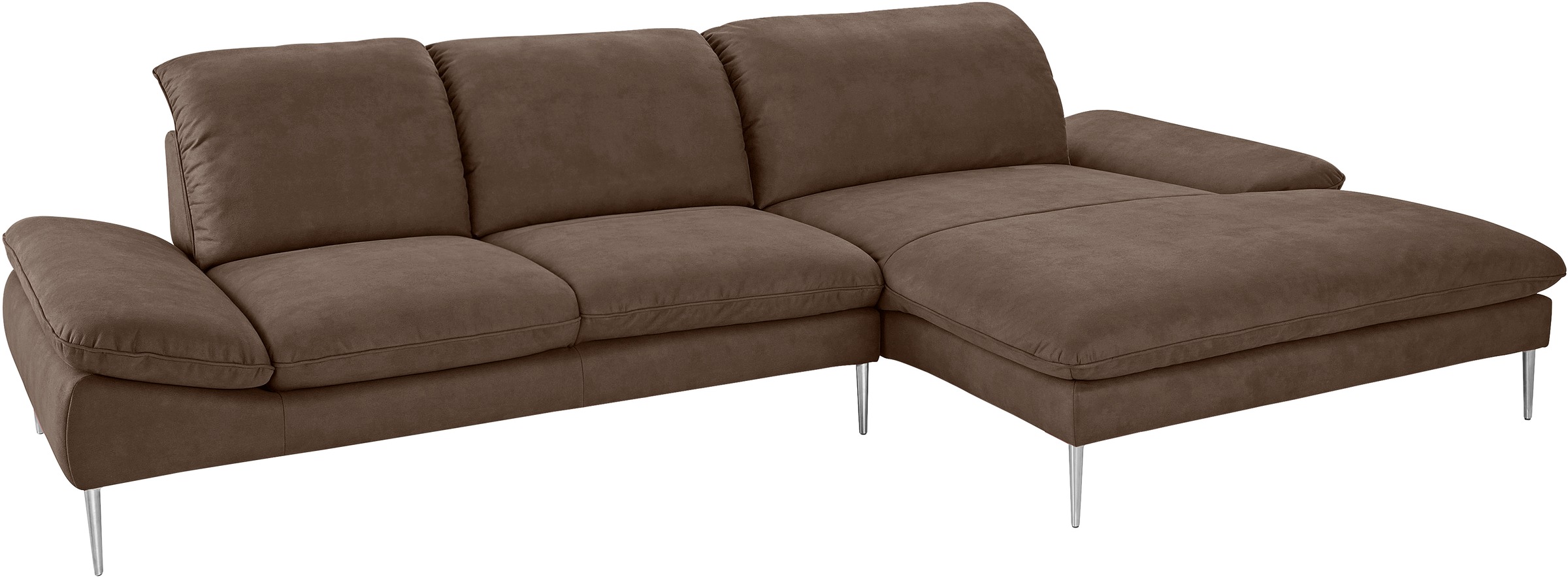 W.SCHILLIG Ecksofa »enjoy&MORE, Designsofa, bequem, zeitlos und elegant, L-Form«, mit Sitztiefenverstellung, Füße Chrom glänzend, Breite 340 cm
