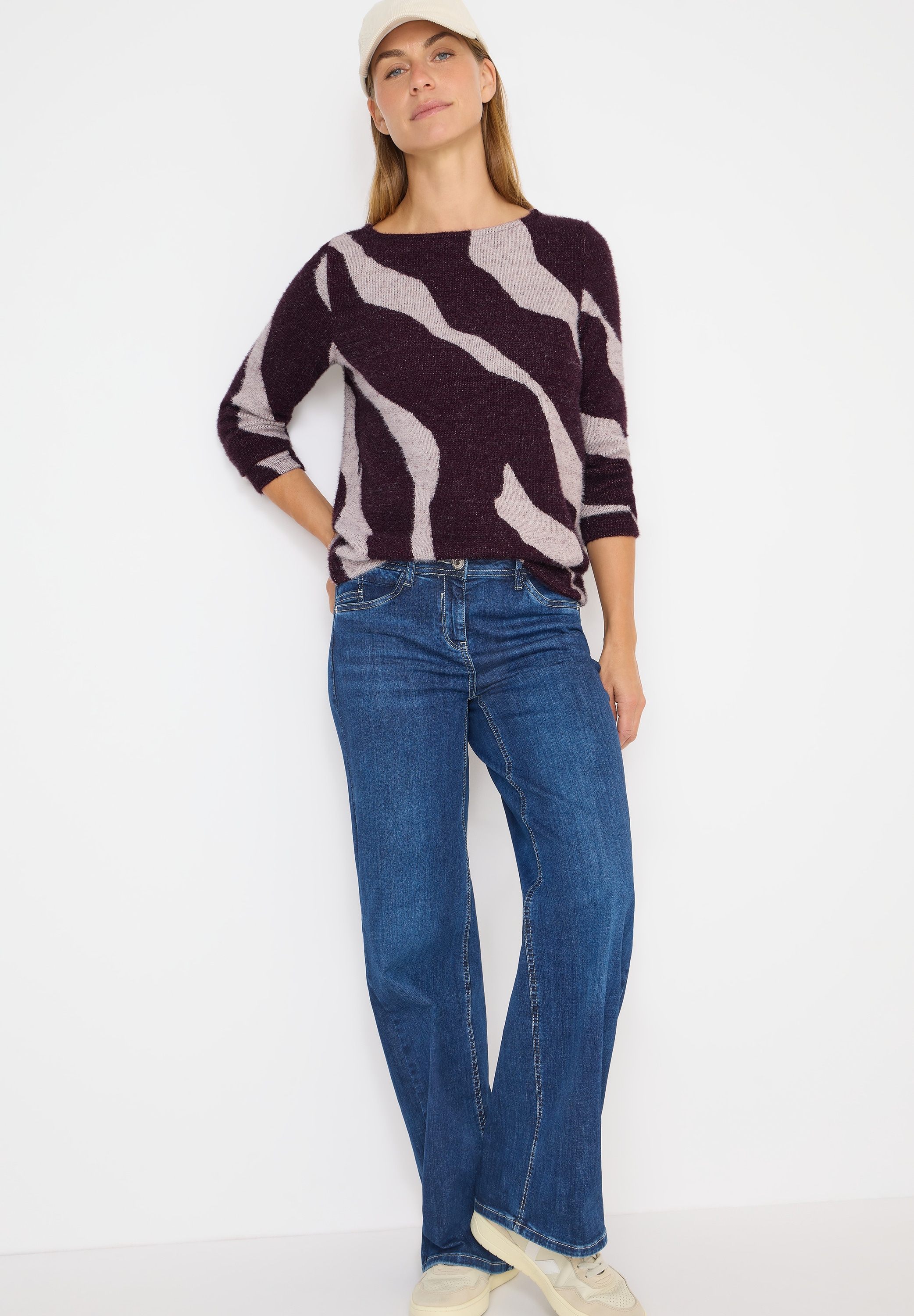Cecil Strickpullover, mit grafischem Muster und in Federgarn-Qualität
