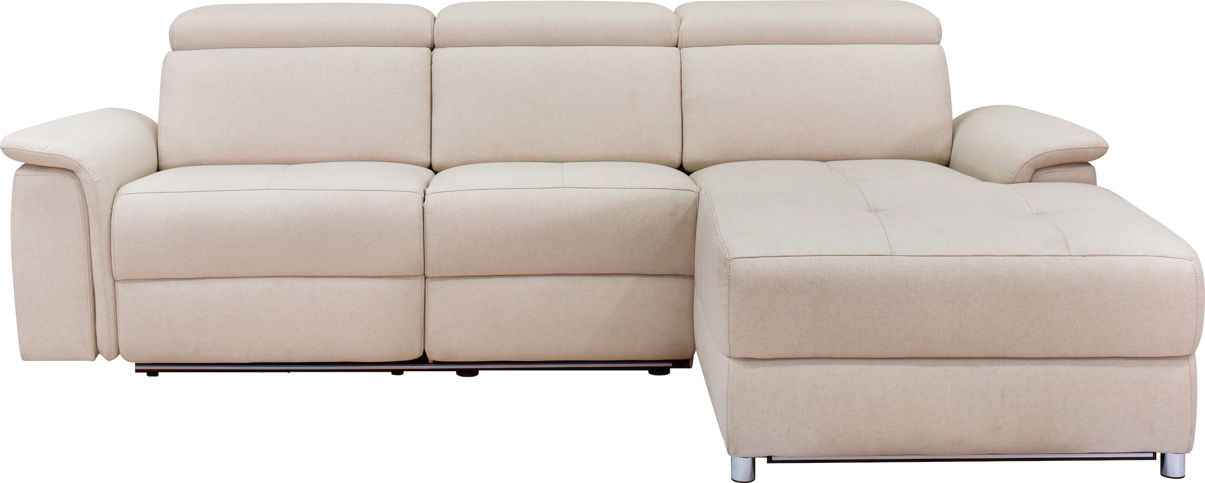 OTTO home Ecksofa "Pareli, L-Form, 259cm,m. Recamiere, Echtleder, Kunstleder, Webstoff" man. o. elektr. Relaxfunktion, USB/Kopfteilverstellg u. LED