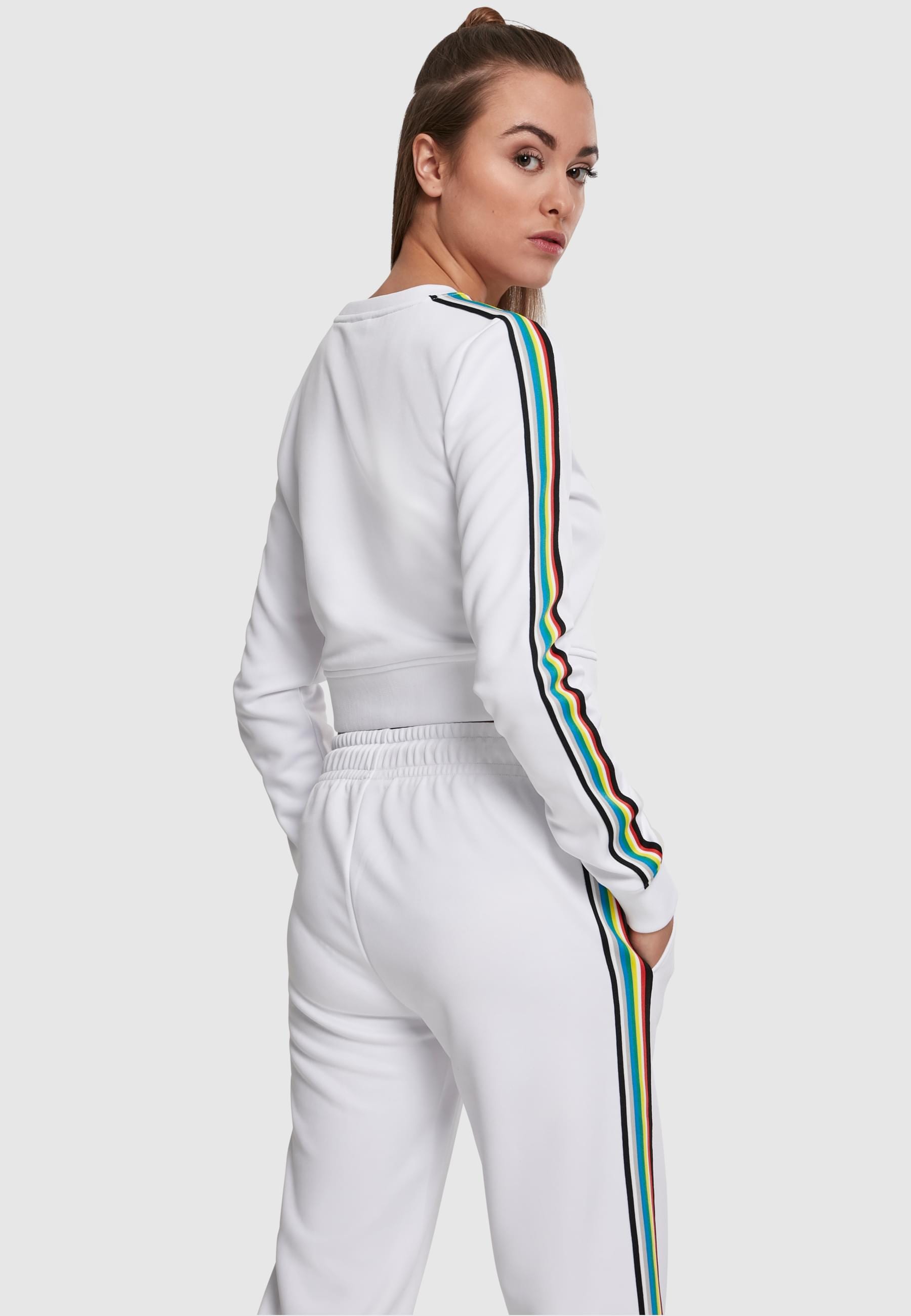 URBAN CLASSICS Sweatshirt »Urban Classics Damen Ladies Multicolor Taped Sleeve Crewneck«, (1 tlg.)