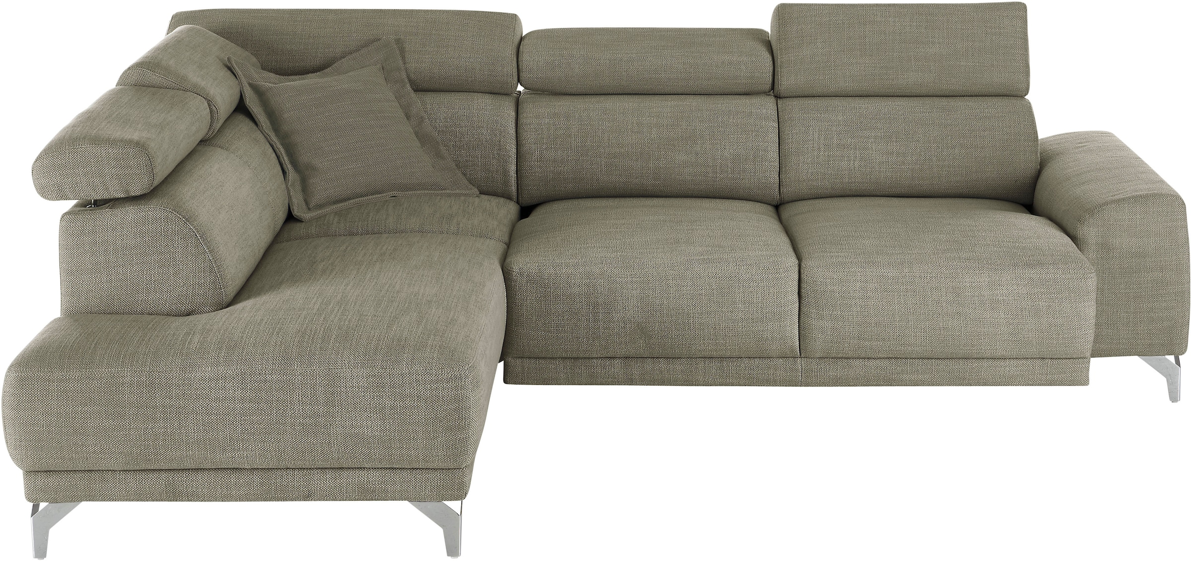3C Candy Ecksofa »Greve Sofa immer mit manuelle Kopfteilverstellungen, modern, elegant« wahlweise motorischer Sitzvorzug, bequem und zeitlos, L-Form