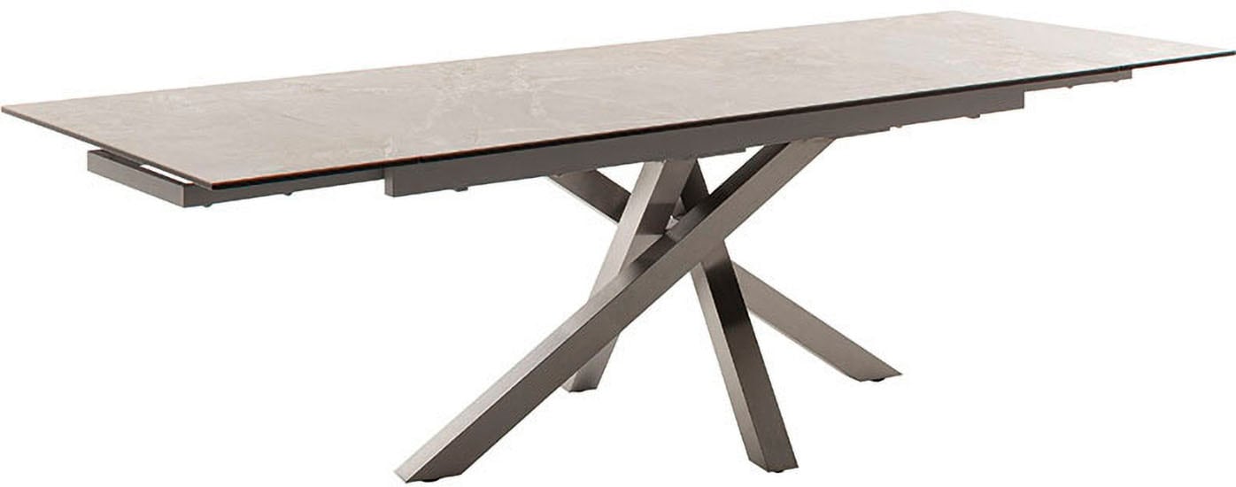MCA furniture Esstisch »ALMIROS Auszugstisch 180-260 cm marmoriert«, (Einzelstück), Keramik,Edelstahl,Marmor-Optik,ausziehbar,belastbar 100kg,8-10 Pers.