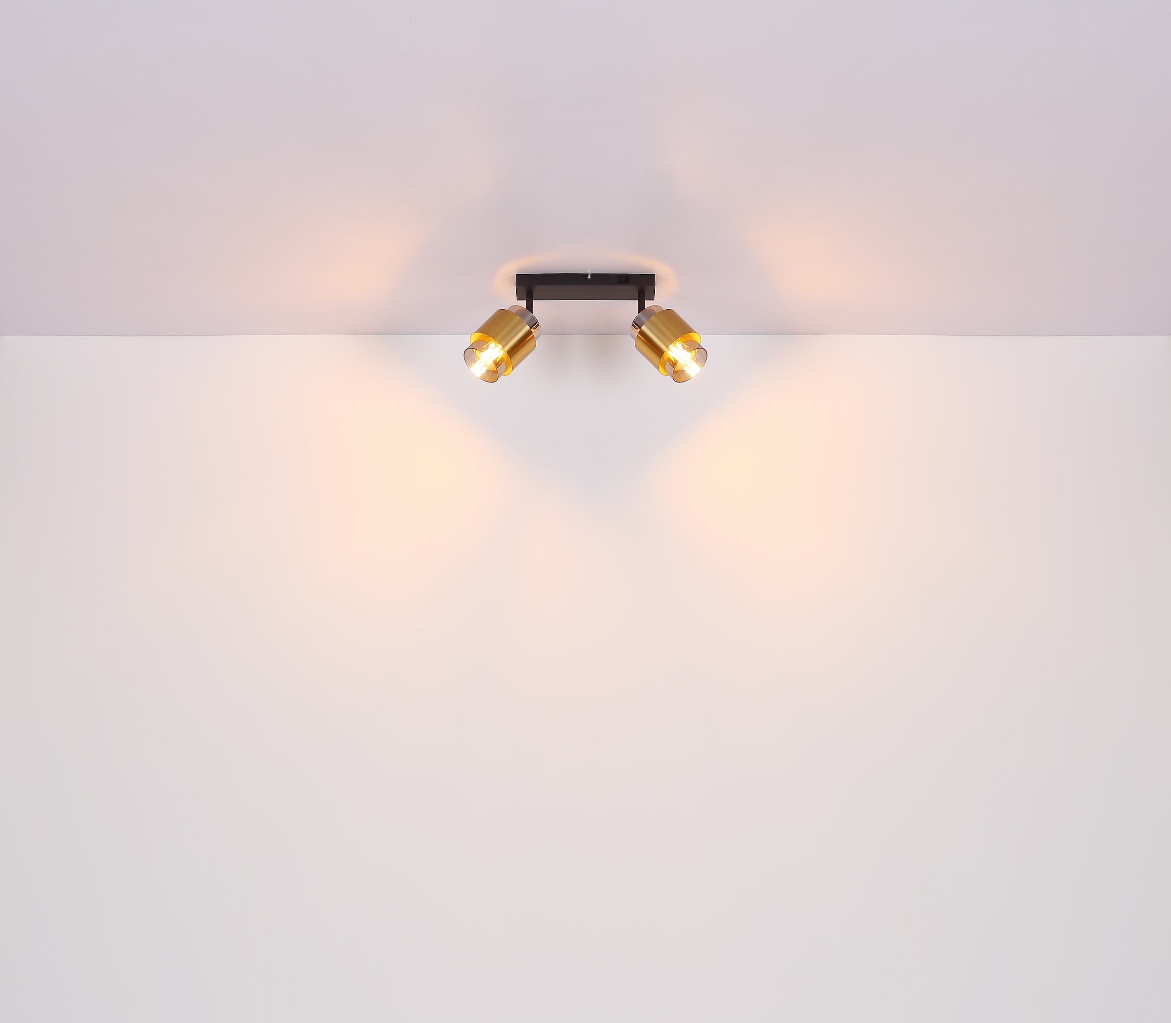 GLOBO LIGHTING Deckenstrahler »MILLEY«, Leuchtmittel E27 | ohne Leuchtmittel, Deckenspot/Glas rauchfarben/Messing/Wohnzimmer/Flur/elegant