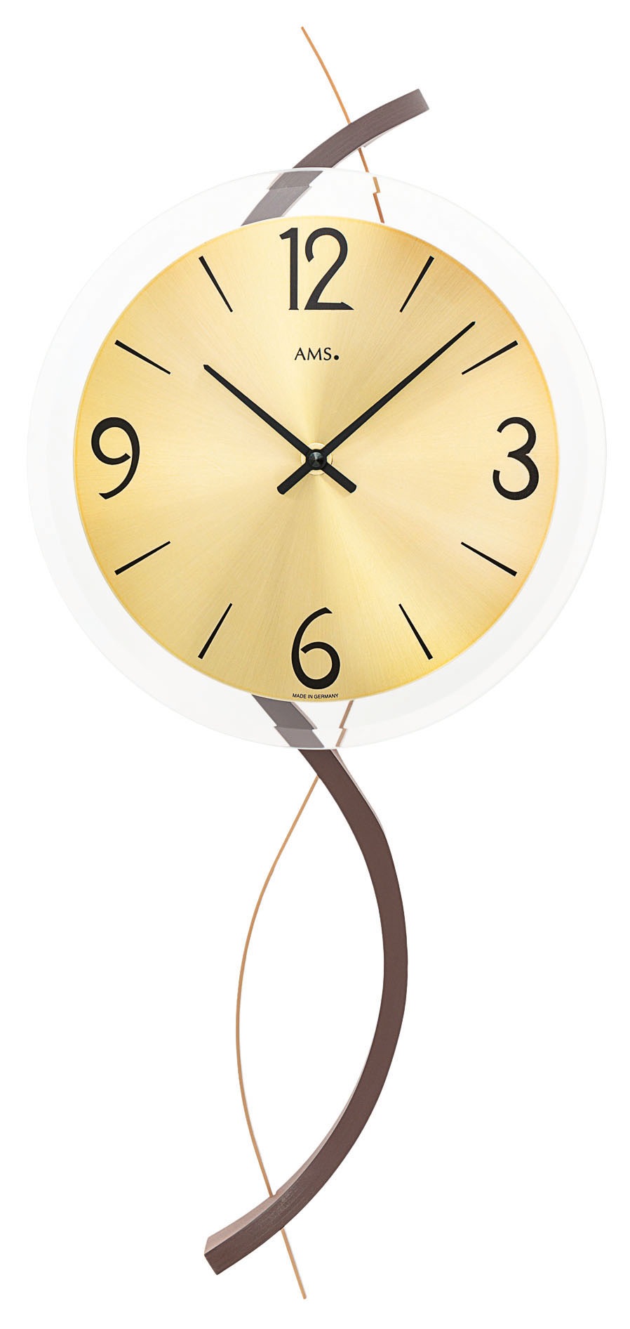 AMS Wanduhr Quarzuhr, Holz, Wohnzimmer, Esszimmer, Küche, Arbeitszimmer, Büro,Flur