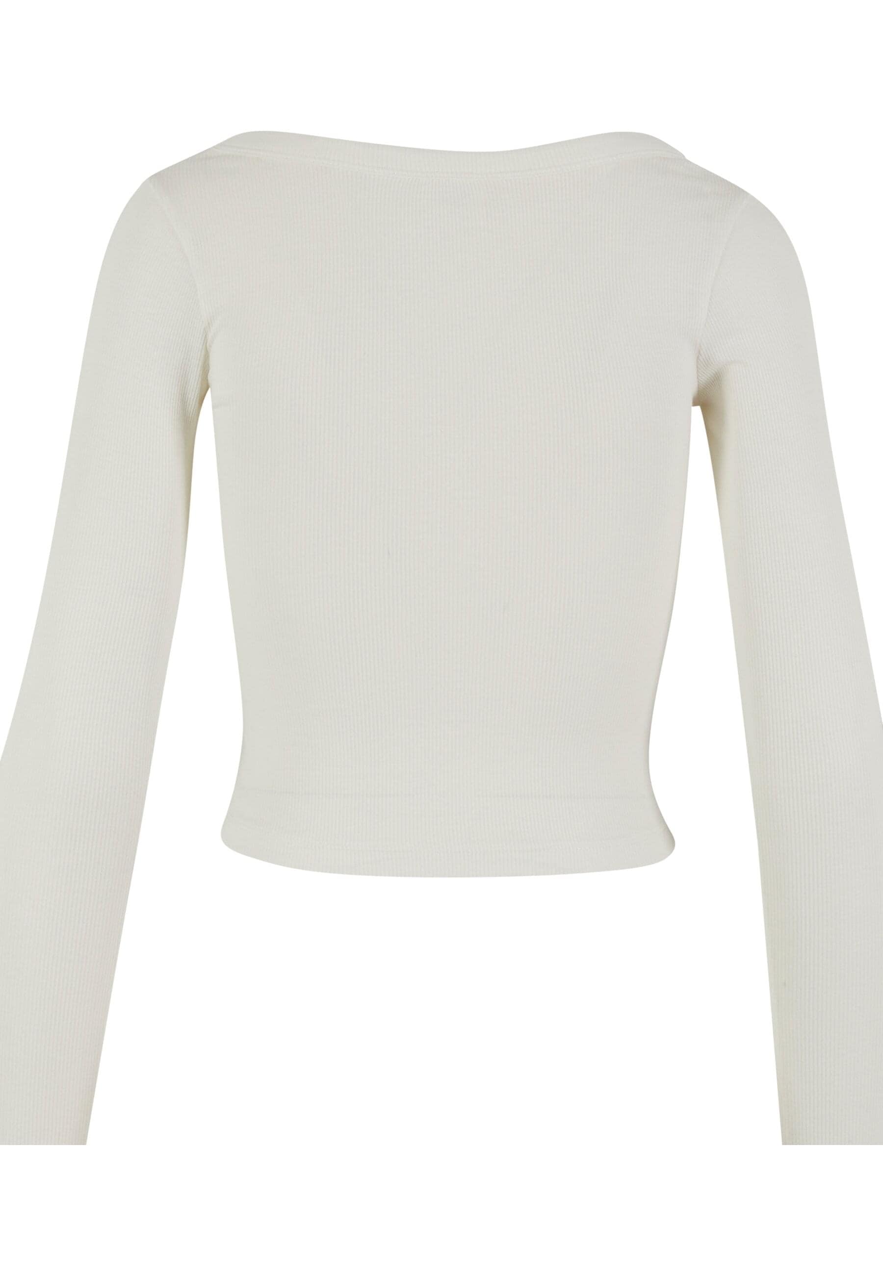 URBAN CLASSICS Longsleeve »Urban Classics Ladies Organic Rib Jersey Wide Neck Longsleeve«, (1 tlg.)