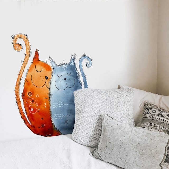 Wall-Art Wandtattoo »Lebensfreude - Verliebte Katzen«, (1 St.) bestellen |  BAUR
