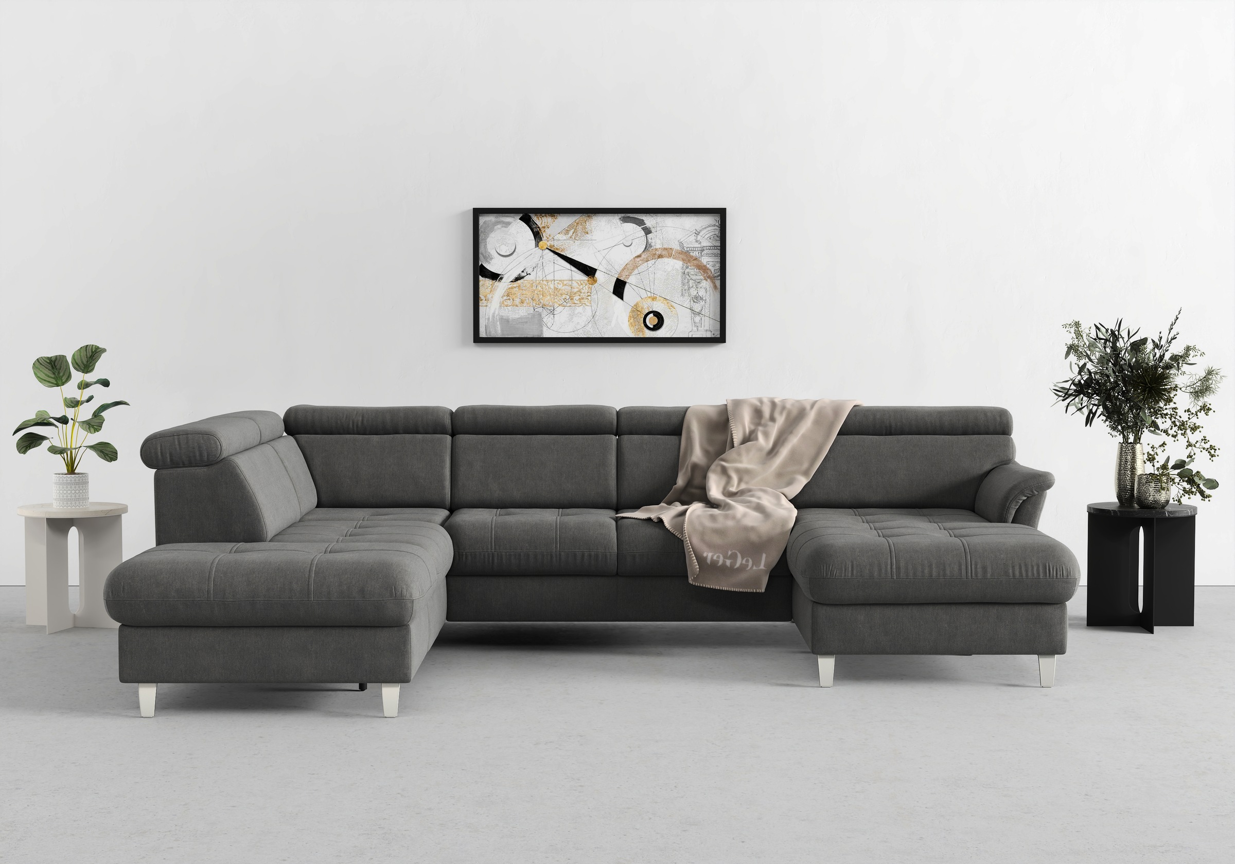 sit&more Wohnlandschaft "Marano U-Form" inklusive Kopfteilverstellung, optional Schlaffunktion & Bettkasten